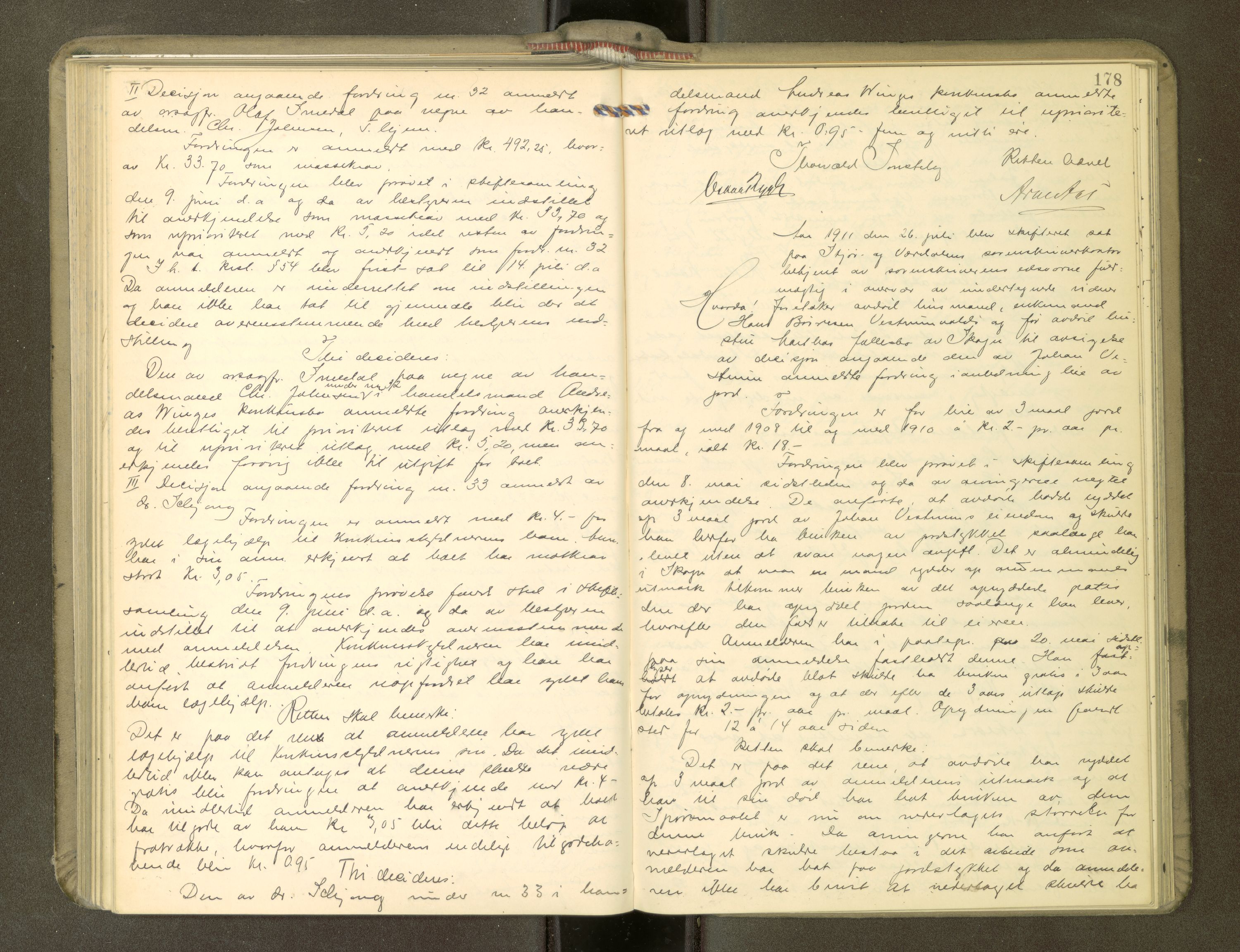 Stjør- og Verdal sorenskriveri, AV/SAT-A-4167/1/3/3B/L0011: Skifteforhandlingsprotokoll, 1909-1912, p. 178