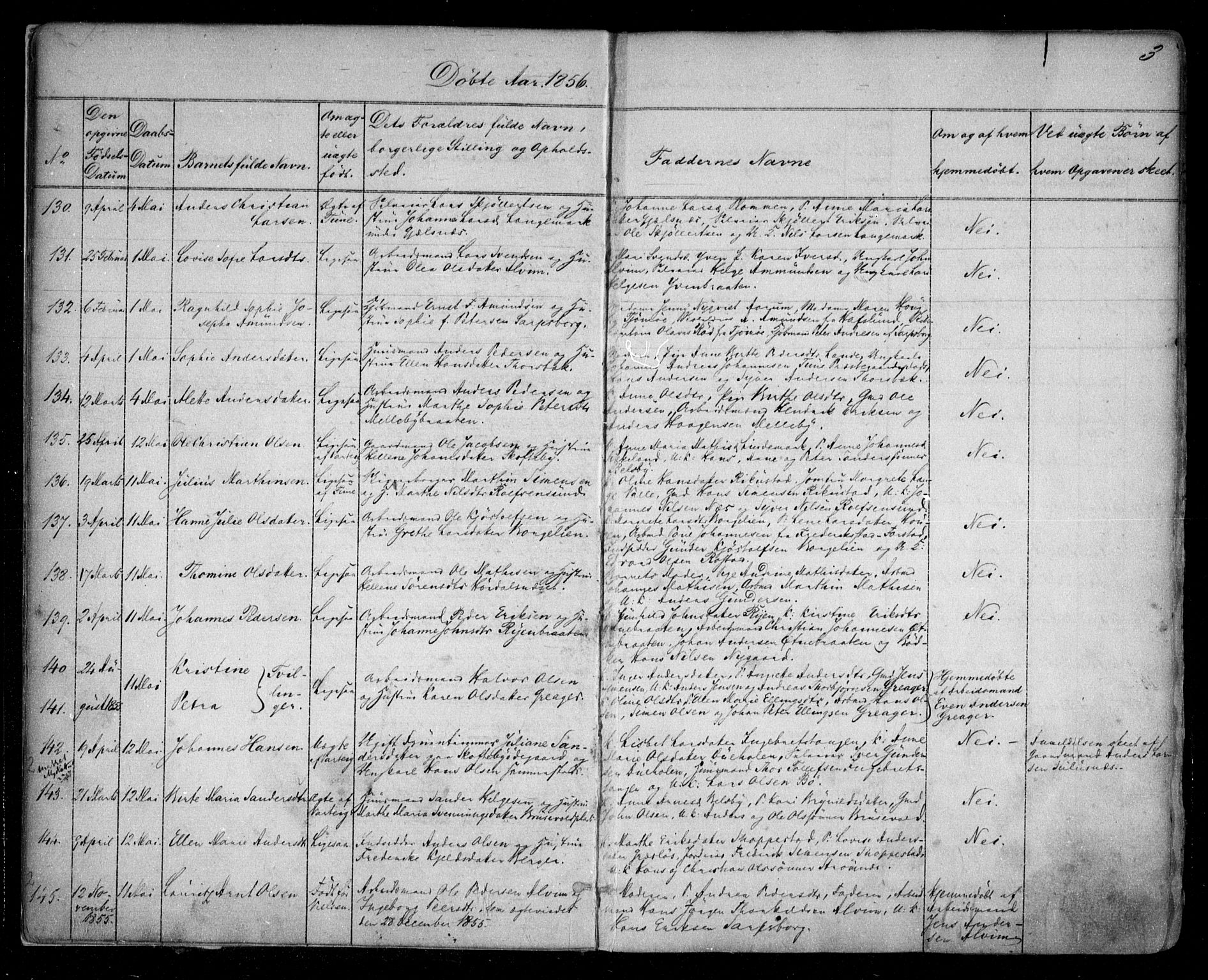 Tune prestekontor Kirkebøker, AV/SAO-A-2007/F/Fa/L0012: Parish register (official) no. 12, 1856-1859, p. 3