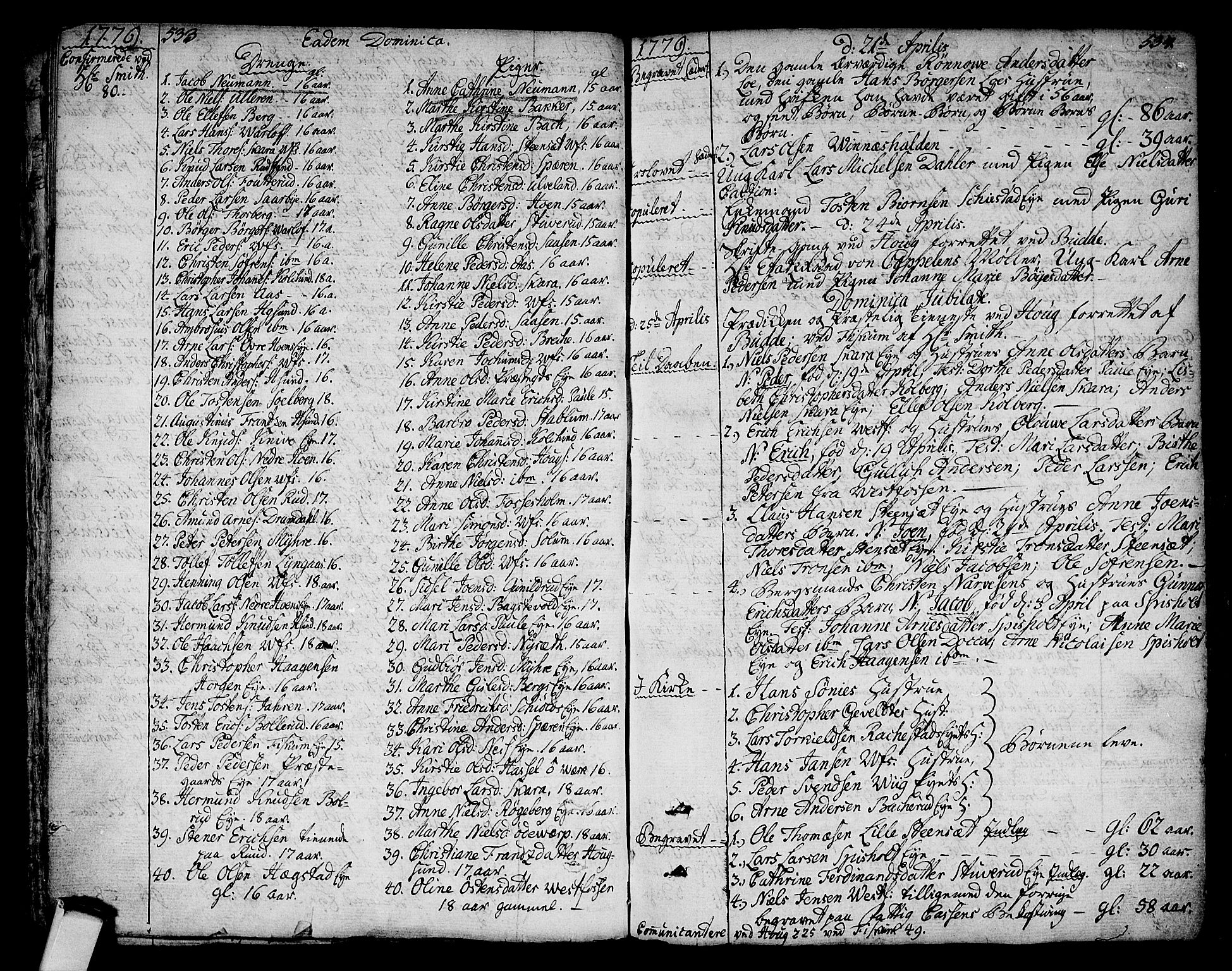 Eiker kirkebøker, SAKO/A-4/F/Fa/L0008: Parish register (official) no. I 8, 1764-1788, p. 533-534