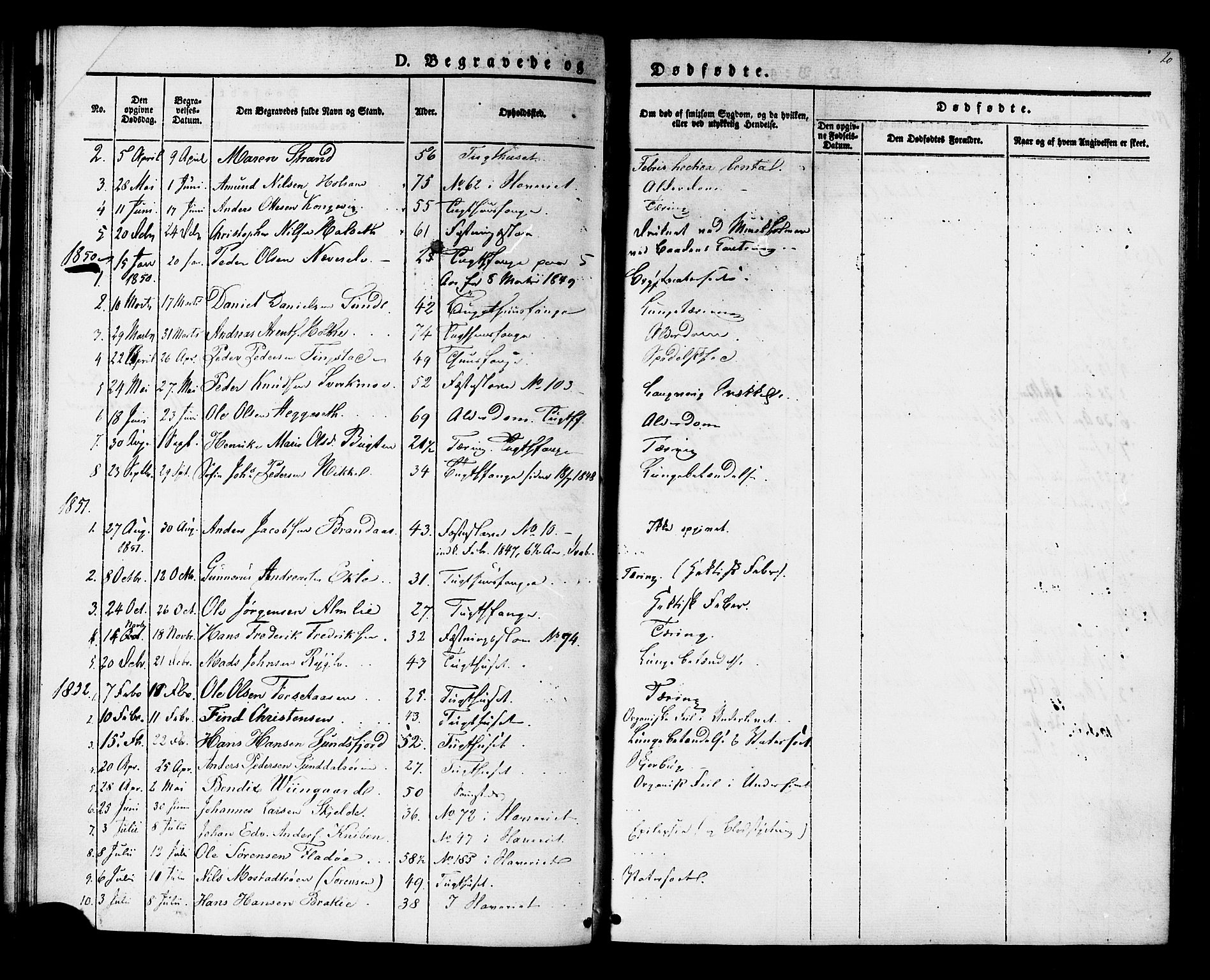 Ministerialprotokoller, klokkerbøker og fødselsregistre - Sør-Trøndelag, SAT/A-1456/624/L0480: Parish register (official) no. 624A01, 1841-1864, p. 20