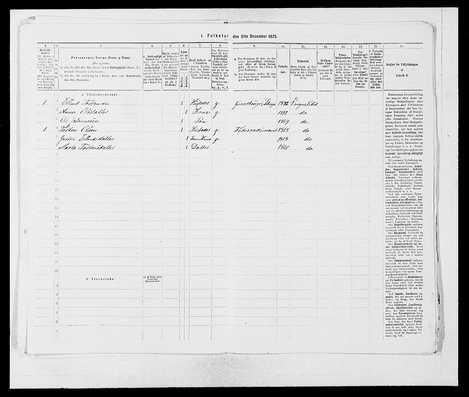 SAB, 1875 census for 1421P Aurland, 1875, p. 517