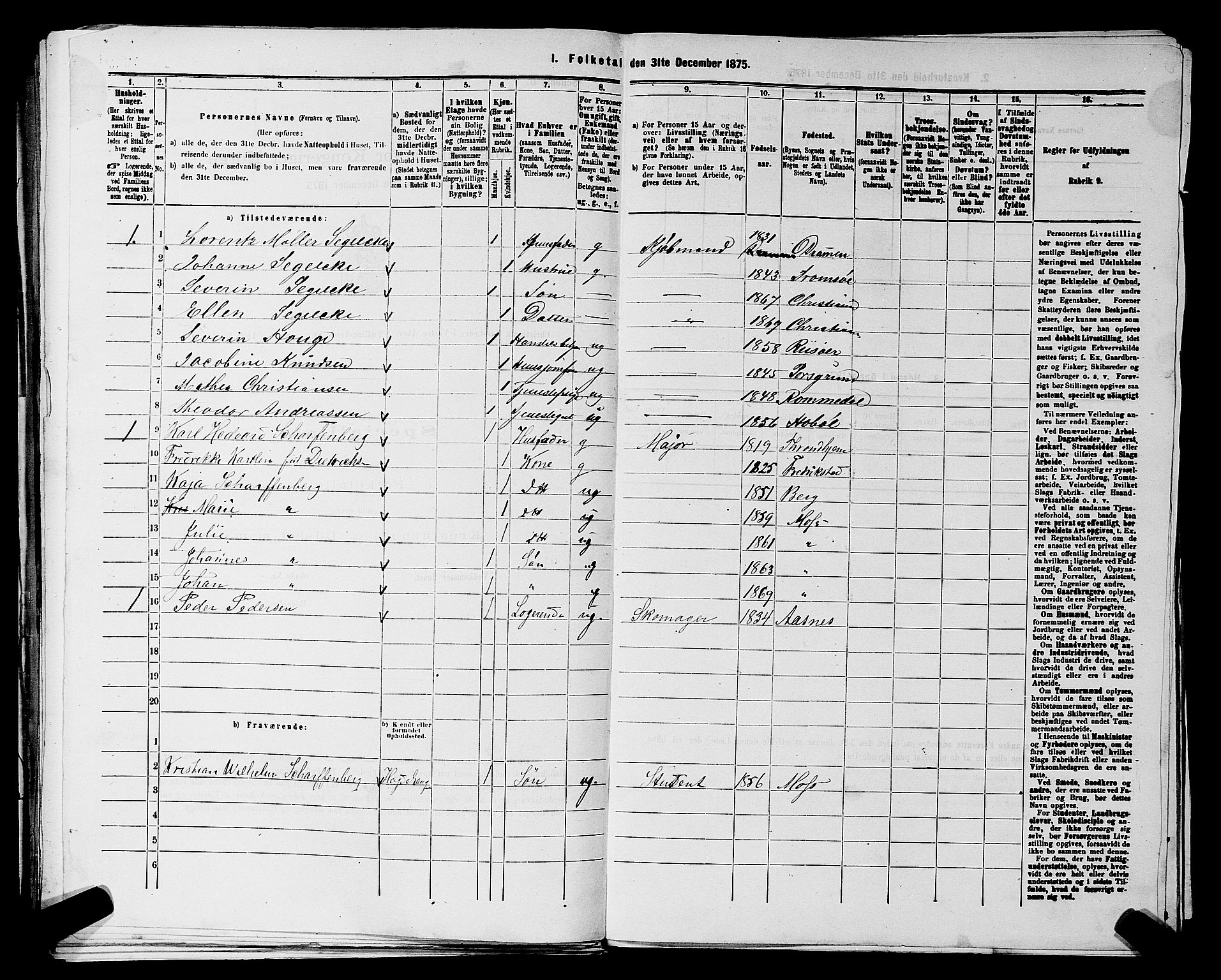 RA, 1875 census for 0218aP Vestre Aker, 1875, p. 2313