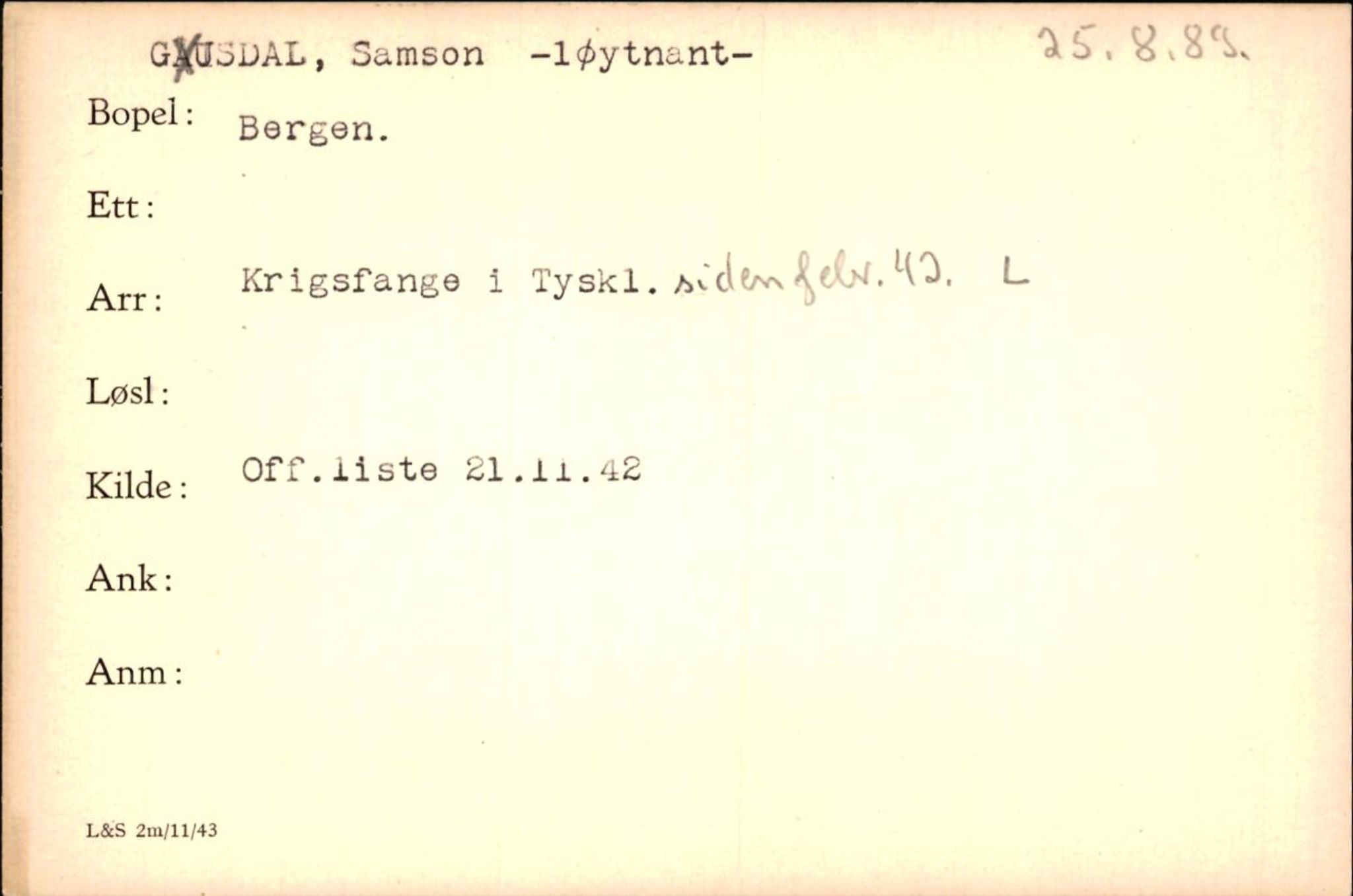 Forsvaret, Forsvarets krigshistoriske avdeling, AV/RA-RAFA-2017/Y/Yf/L0200: II-C-11-2102  -  Norske krigsfanger i Tyskland, 1940-1945, p. 341