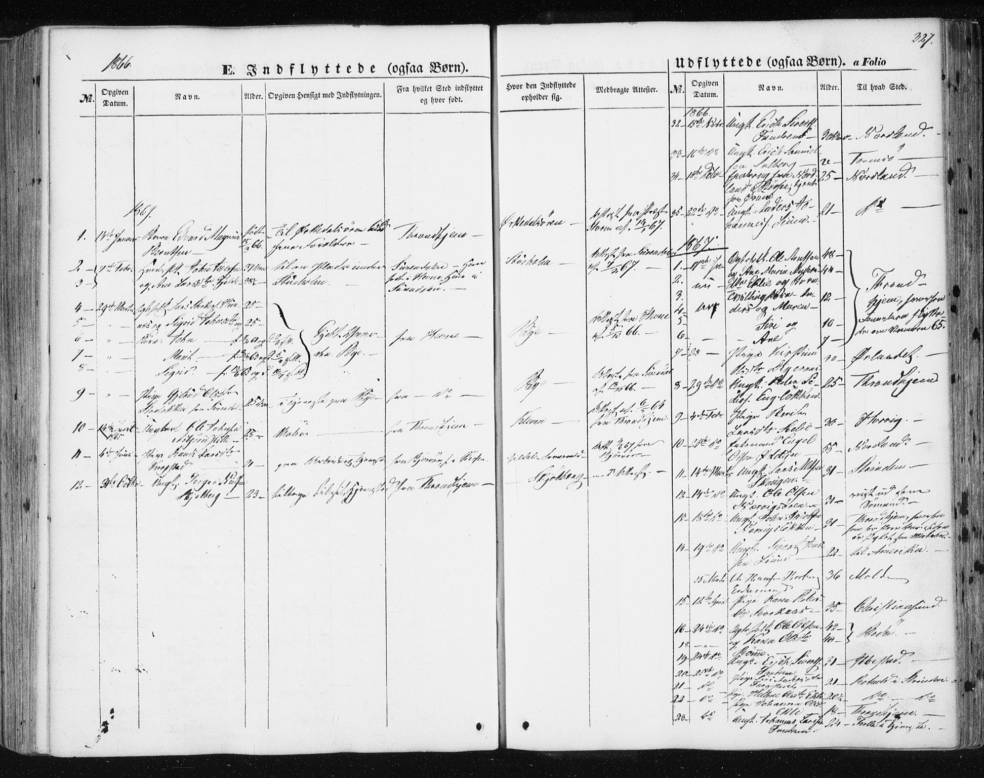 Ministerialprotokoller, klokkerbøker og fødselsregistre - Sør-Trøndelag, SAT/A-1456/668/L0806: Parish register (official) no. 668A06, 1854-1869, p. 327