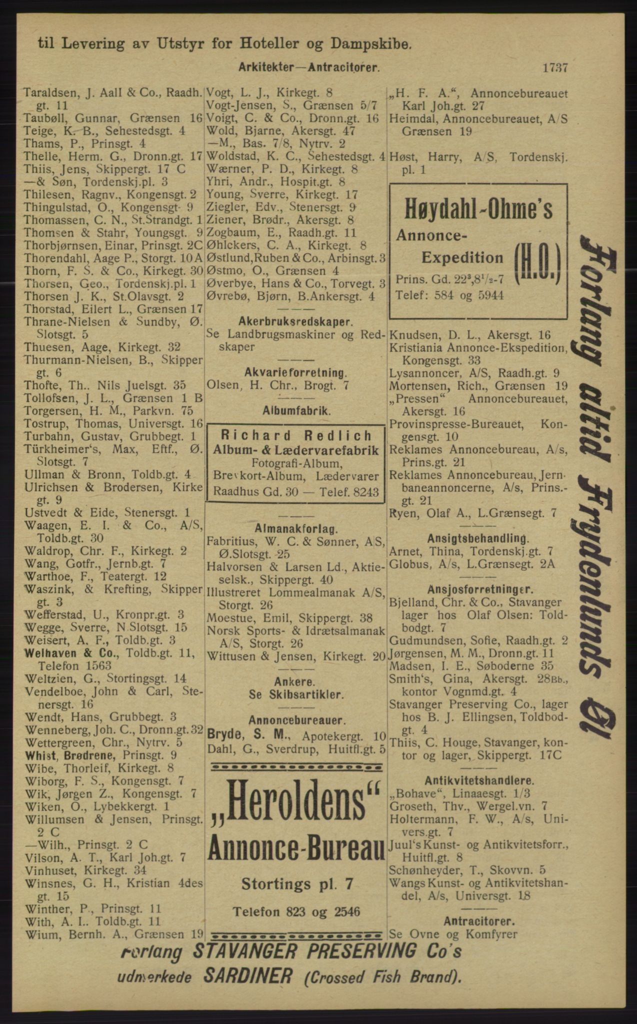 Kristiania/Oslo adressebok, PUBL/-, 1913, p. 1693