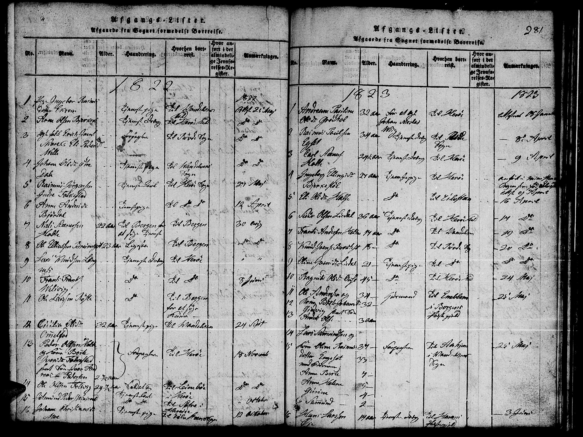 Ministerialprotokoller, klokkerbøker og fødselsregistre - Møre og Romsdal, AV/SAT-A-1454/511/L0155: Parish register (copy) no. 511C01, 1817-1829, p. 281