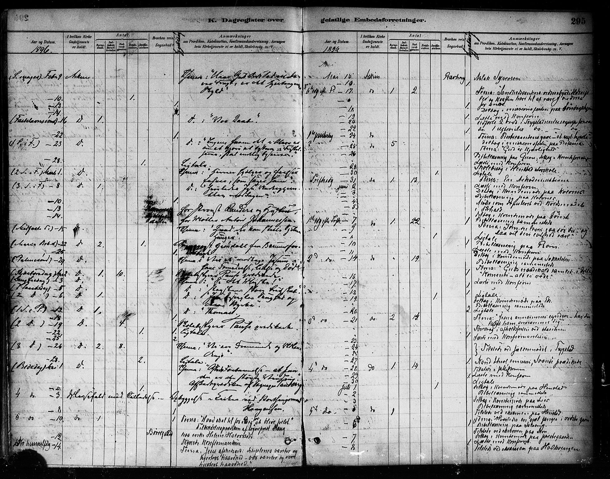 Askim prestekontor Kirkebøker, AV/SAO-A-10900/F/Fa/L0007: Parish register (official) no. 7, 1882-1897, p. 295