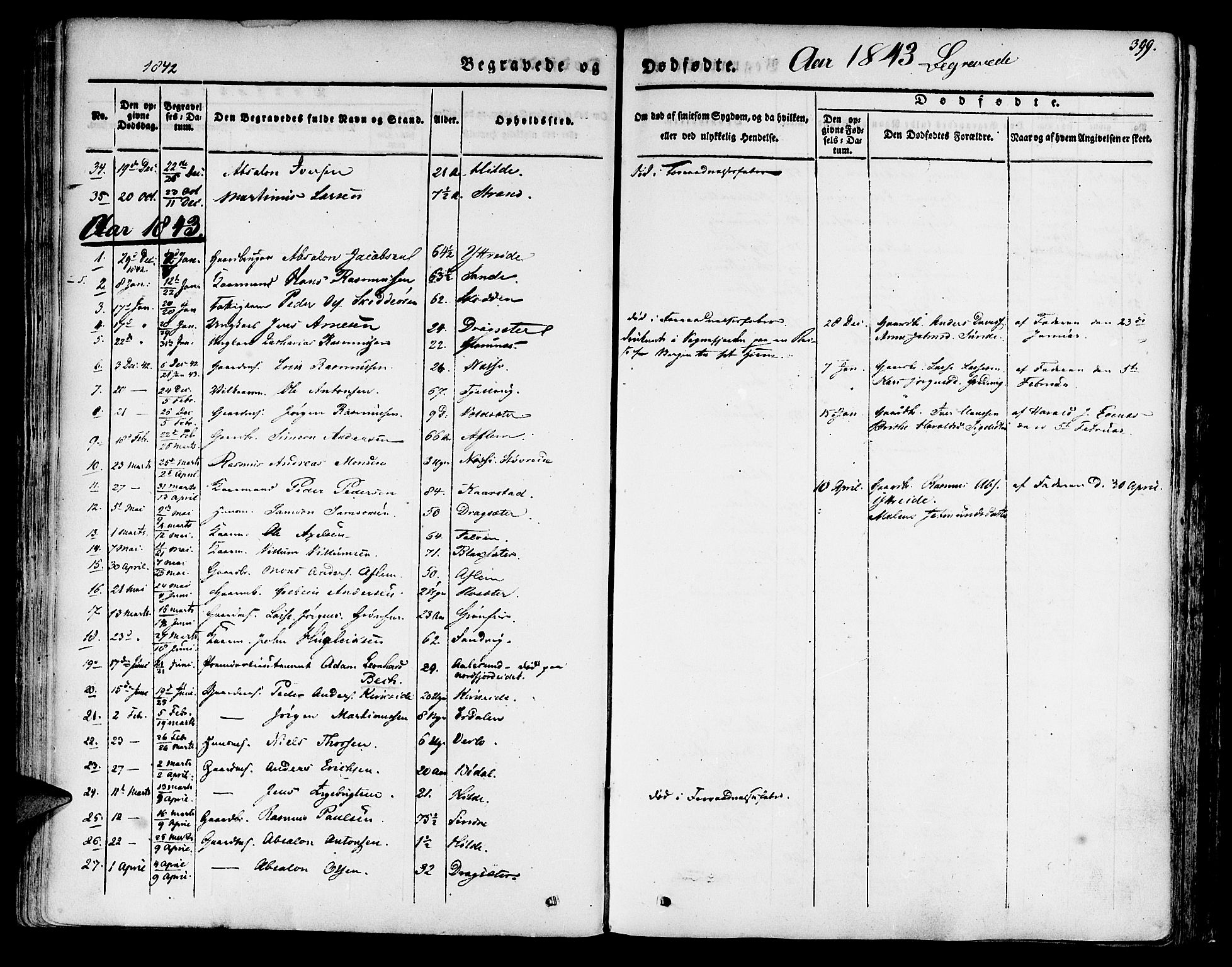 Innvik sokneprestembete, SAB/A-80501: Parish register (official) no. A 4II, 1832-1846, p. 399