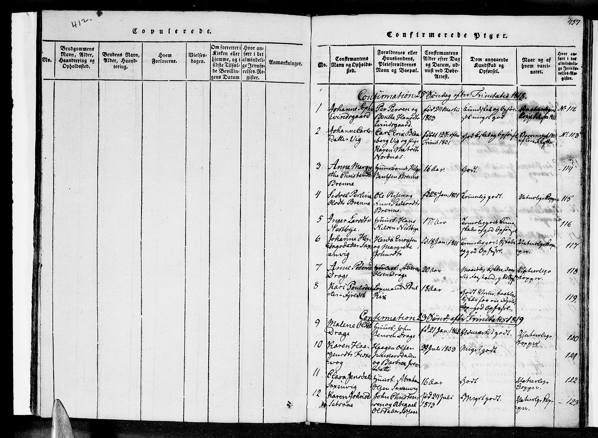 Ministerialprotokoller, klokkerbøker og fødselsregistre - Nordland, SAT/A-1459/847/L0665: Parish register (official) no. 847A05, 1818-1841, p. 412-457