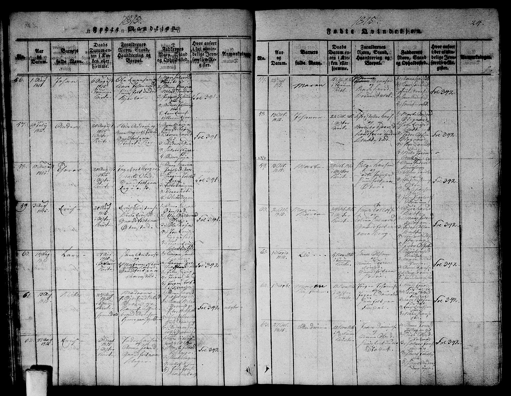 Asker prestekontor Kirkebøker, AV/SAO-A-10256a/G/Ga/L0001: Parish register (copy) no. I 1, 1814-1830, p. 24