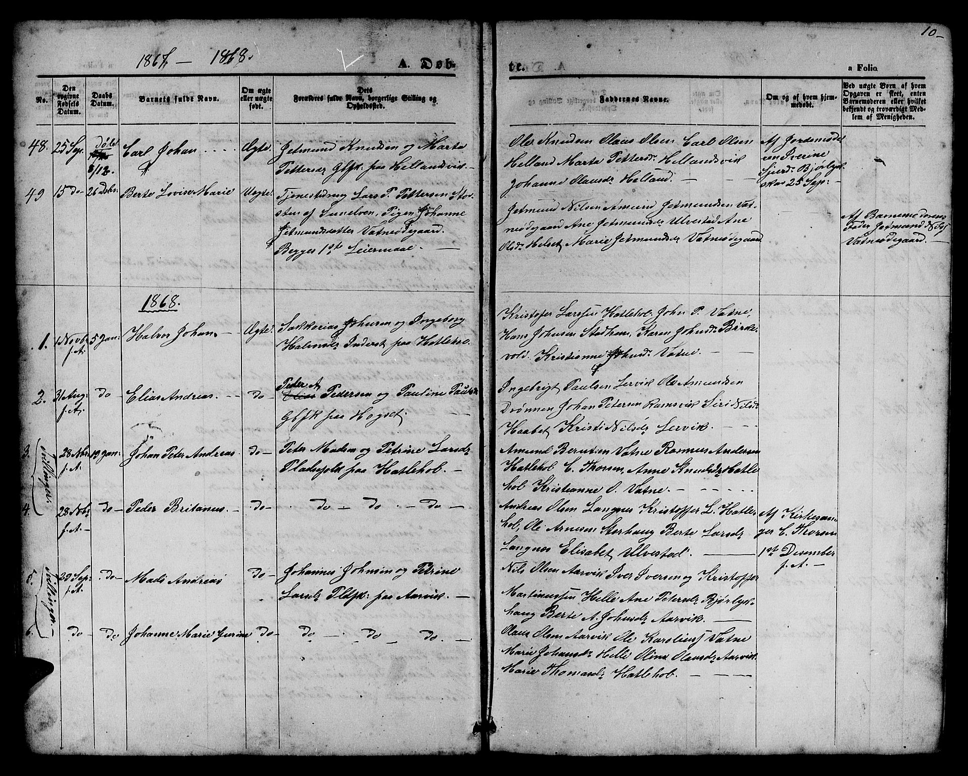 Ministerialprotokoller, klokkerbøker og fødselsregistre - Møre og Romsdal, AV/SAT-A-1454/525/L0375: Parish register (copy) no. 525C01, 1865-1879, p. 10