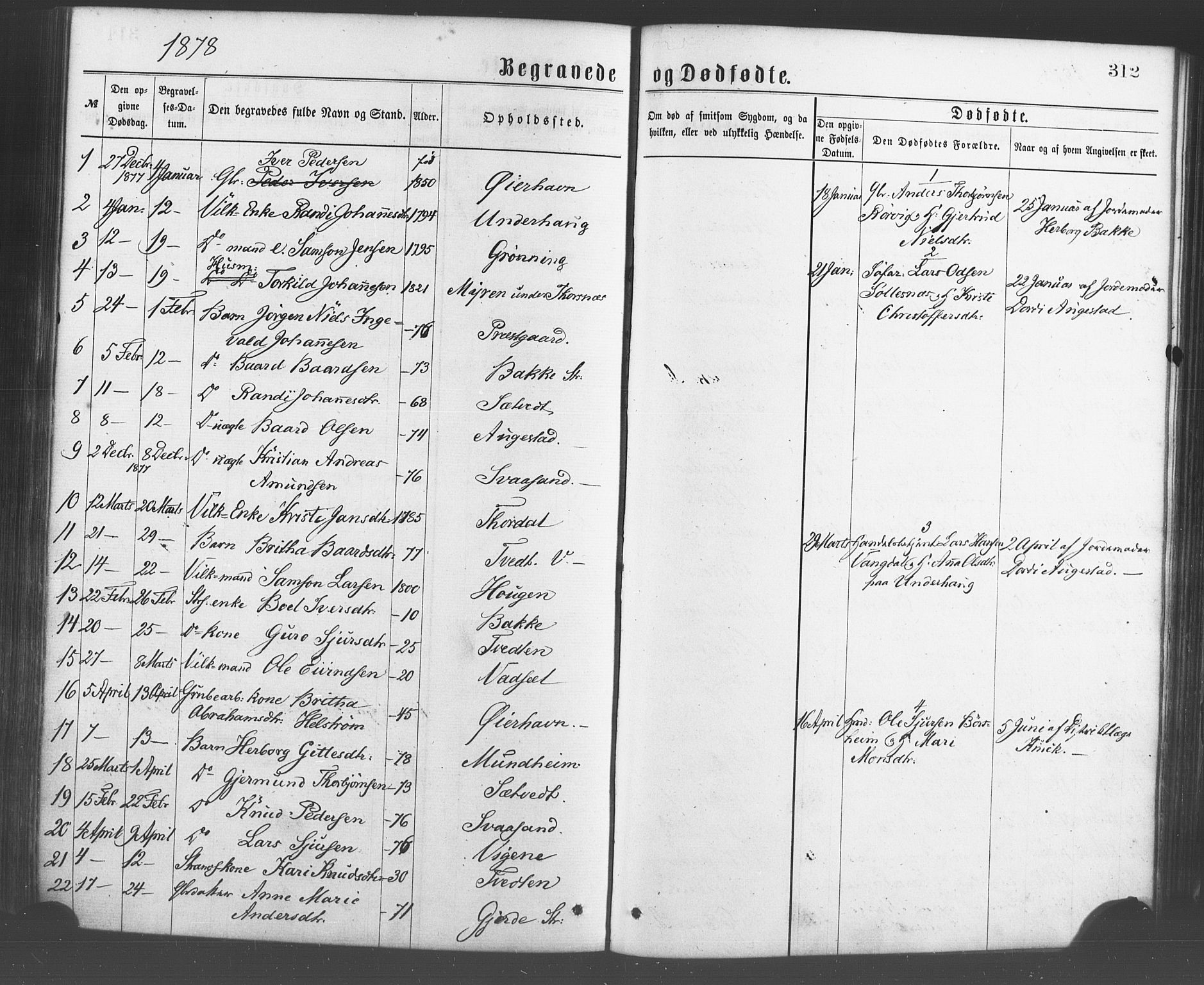 Strandebarm sokneprestembete, AV/SAB-A-78401/H/Haa: Parish register (official) no. A 9, 1872-1886, p. 312