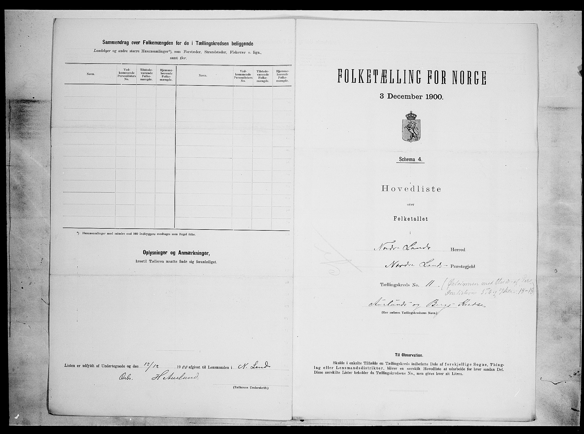 SAH, 1900 census for Nordre Land, 1900, p. 40