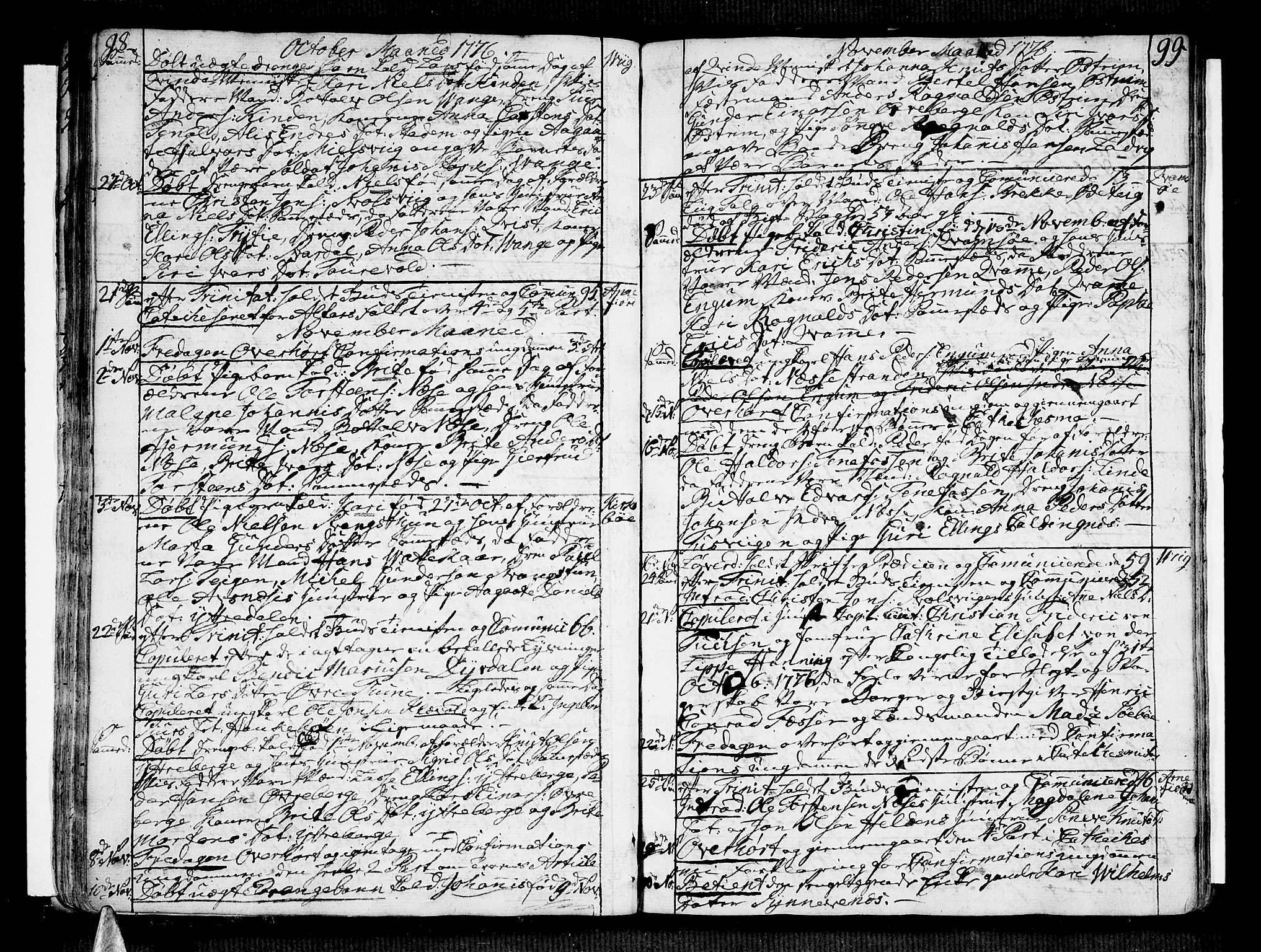 Vik sokneprestembete, AV/SAB-A-81501/H/Haa/Haaa/L0004: Parish register (official) no. A 4, 1772-1783, p. 98-99