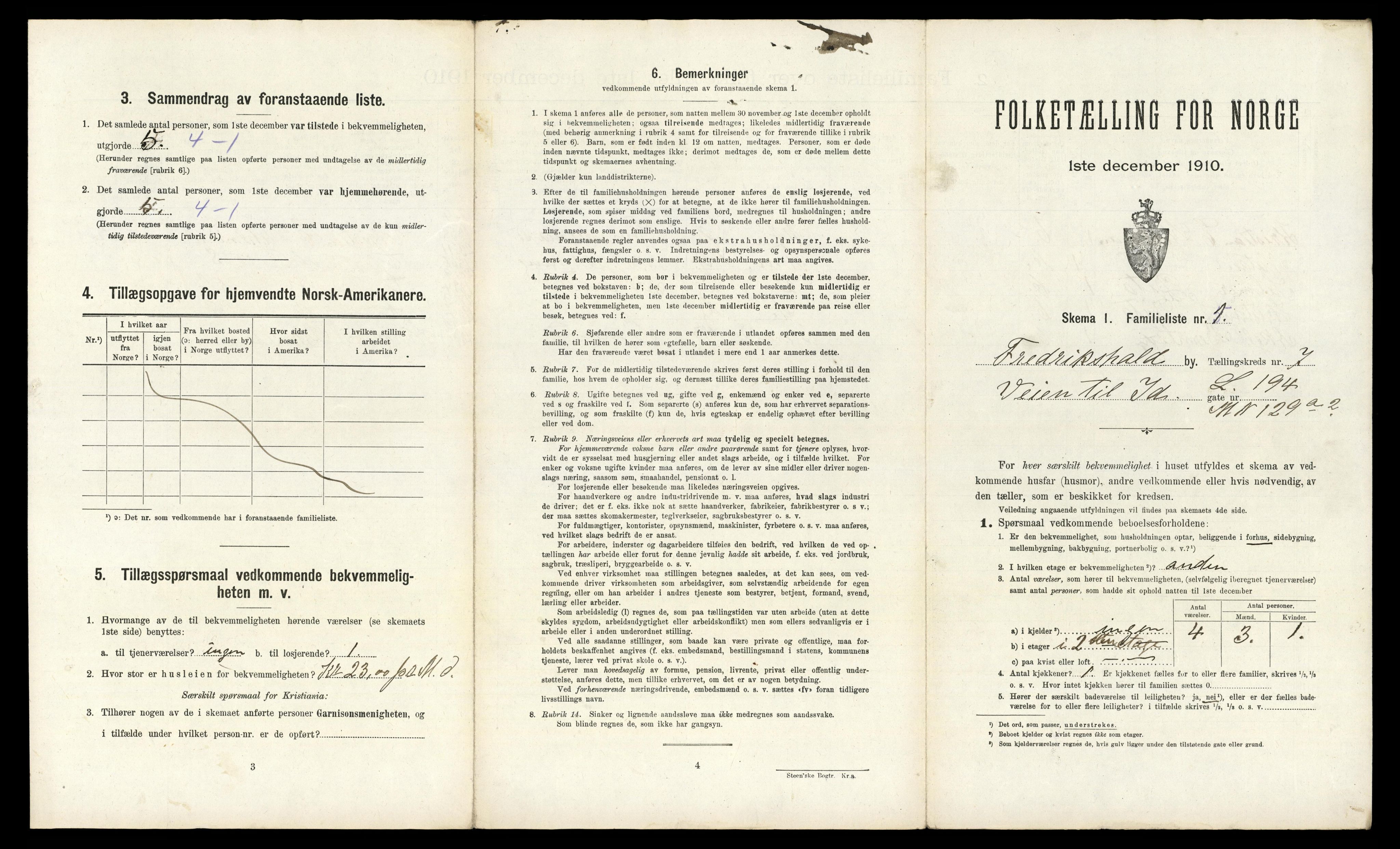 RA, 1910 census for Fredrikshald, 1910, p. 2016