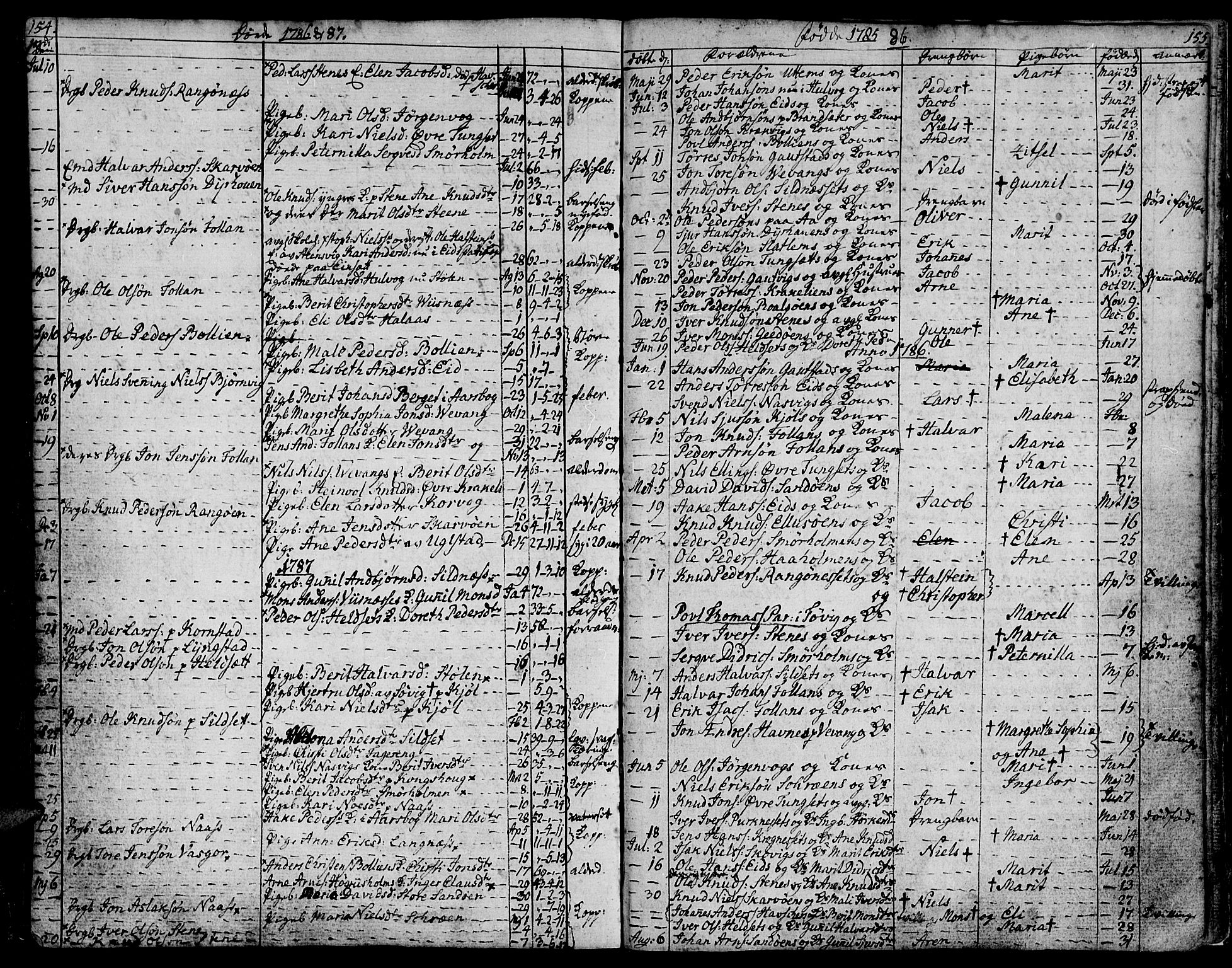 Ministerialprotokoller, klokkerbøker og fødselsregistre - Møre og Romsdal, SAT/A-1454/570/L0829: Parish register (official) no. 570A03, 1769-1788, p. 154-155