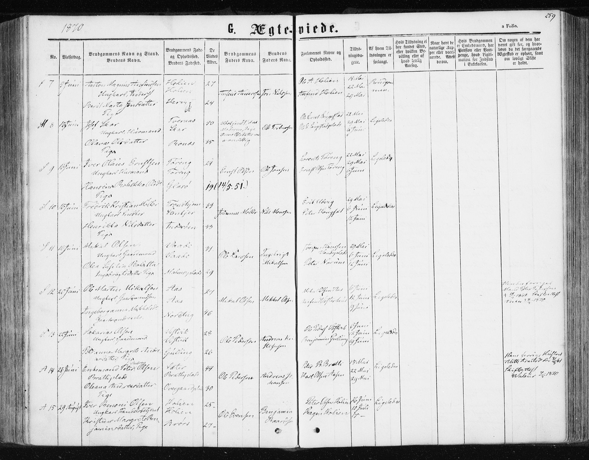 Ministerialprotokoller, klokkerbøker og fødselsregistre - Nord-Trøndelag, SAT/A-1458/741/L0394: Parish register (official) no. 741A08, 1864-1877, p. 259
