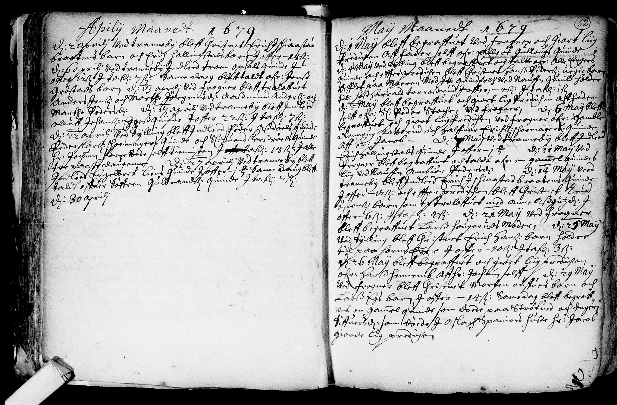 Lier kirkebøker, AV/SAKO-A-230/F/Fa/L0001: Parish register (official) no. I 1, 1672-1701, p. 52