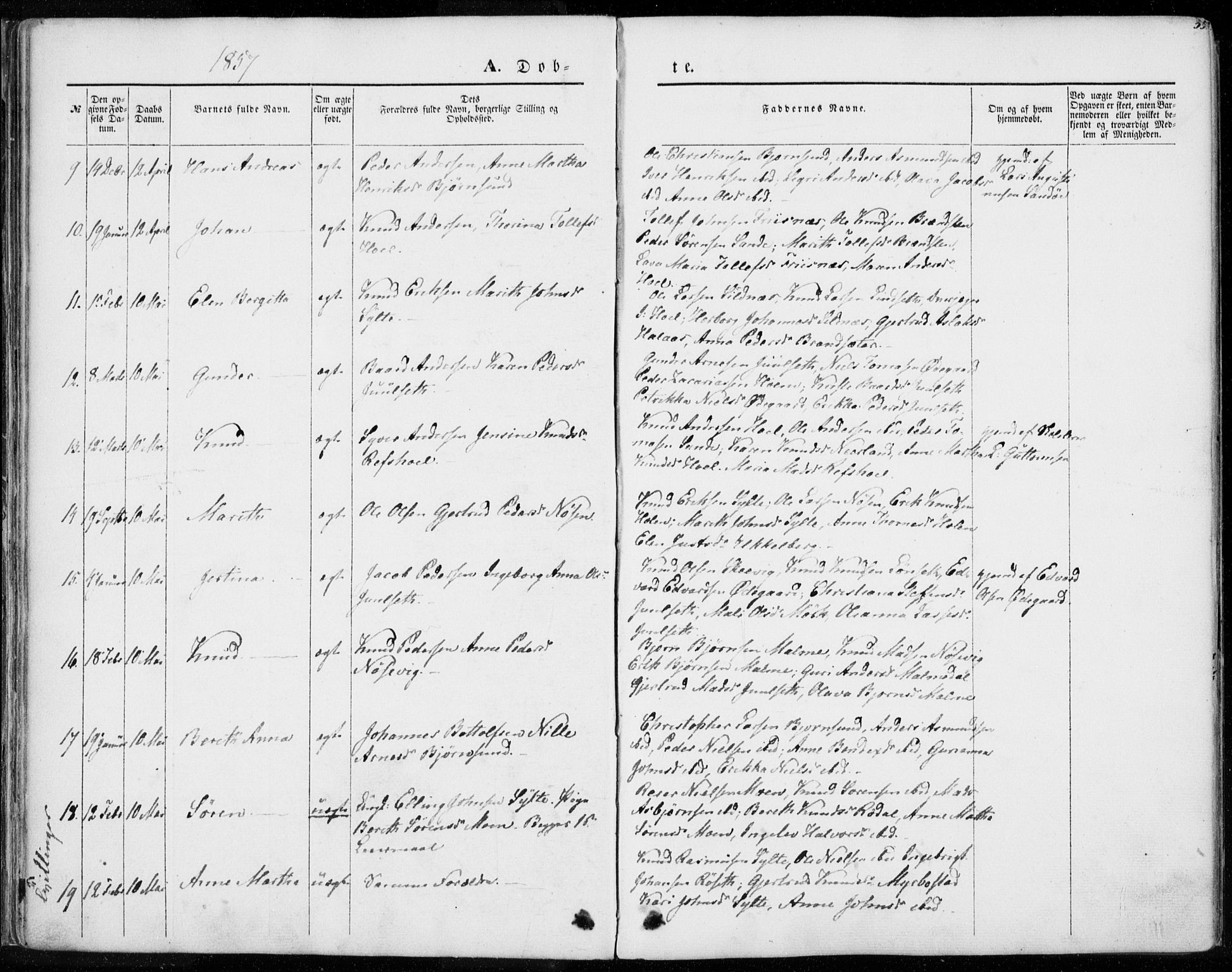 Ministerialprotokoller, klokkerbøker og fødselsregistre - Møre og Romsdal, SAT/A-1454/565/L0748: Parish register (official) no. 565A02, 1845-1872, p. 35