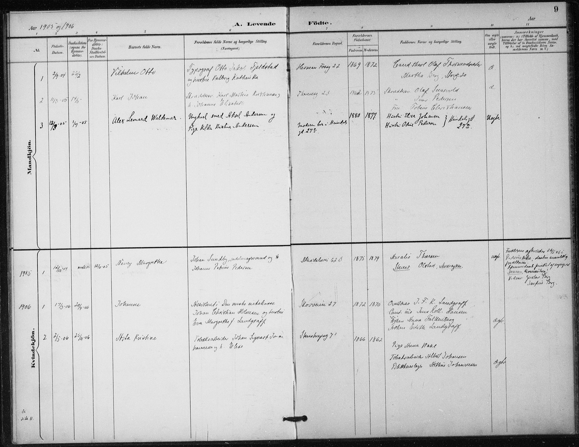 Døves menighet Oslo prestekontor kirkebøker, AV/SAO-A-11064/F/L0001: Parish register (official) no. 1, 1895-1919, p. 9