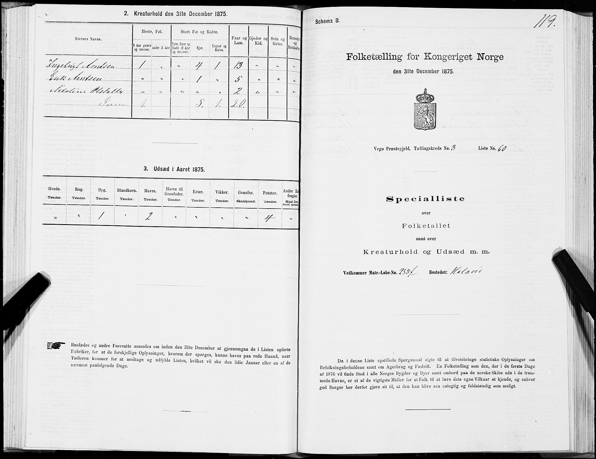SAT, 1875 census for 1815P Vega, 1875, p. 2119
