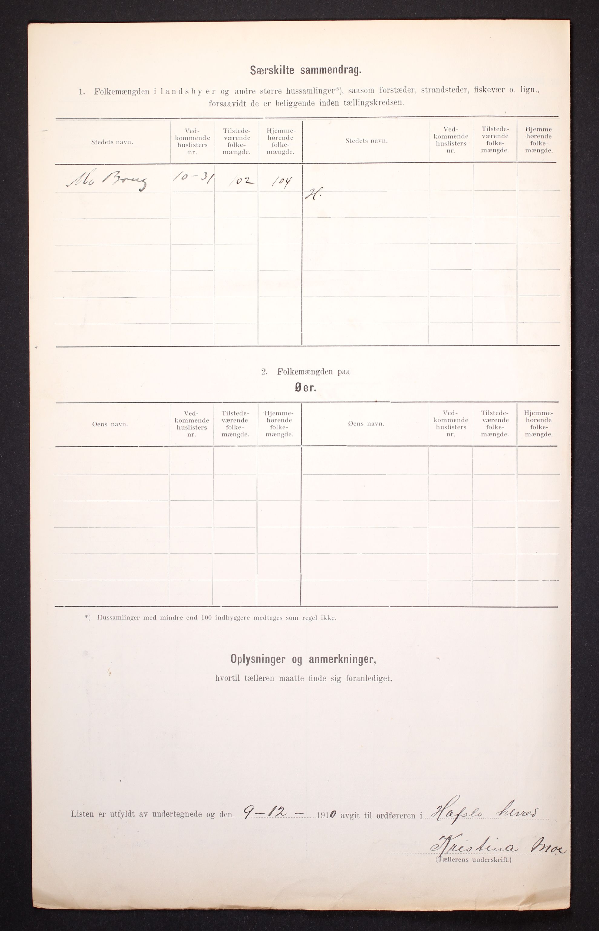 RA, 1910 census for Hafslo, 1910, p. 15