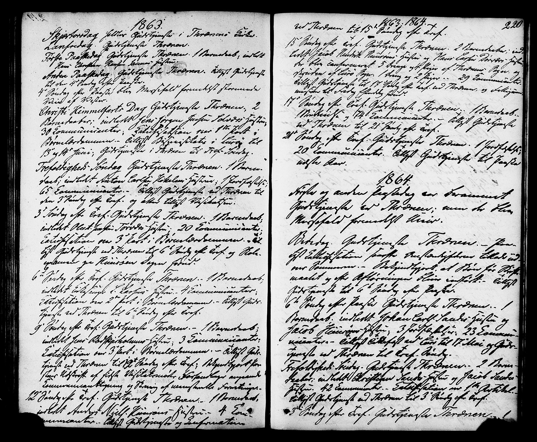 Ministerialprotokoller, klokkerbøker og fødselsregistre - Nordland, AV/SAT-A-1459/840/L0579: Parish register (official) no. 840A01, 1863-1887, p. 220