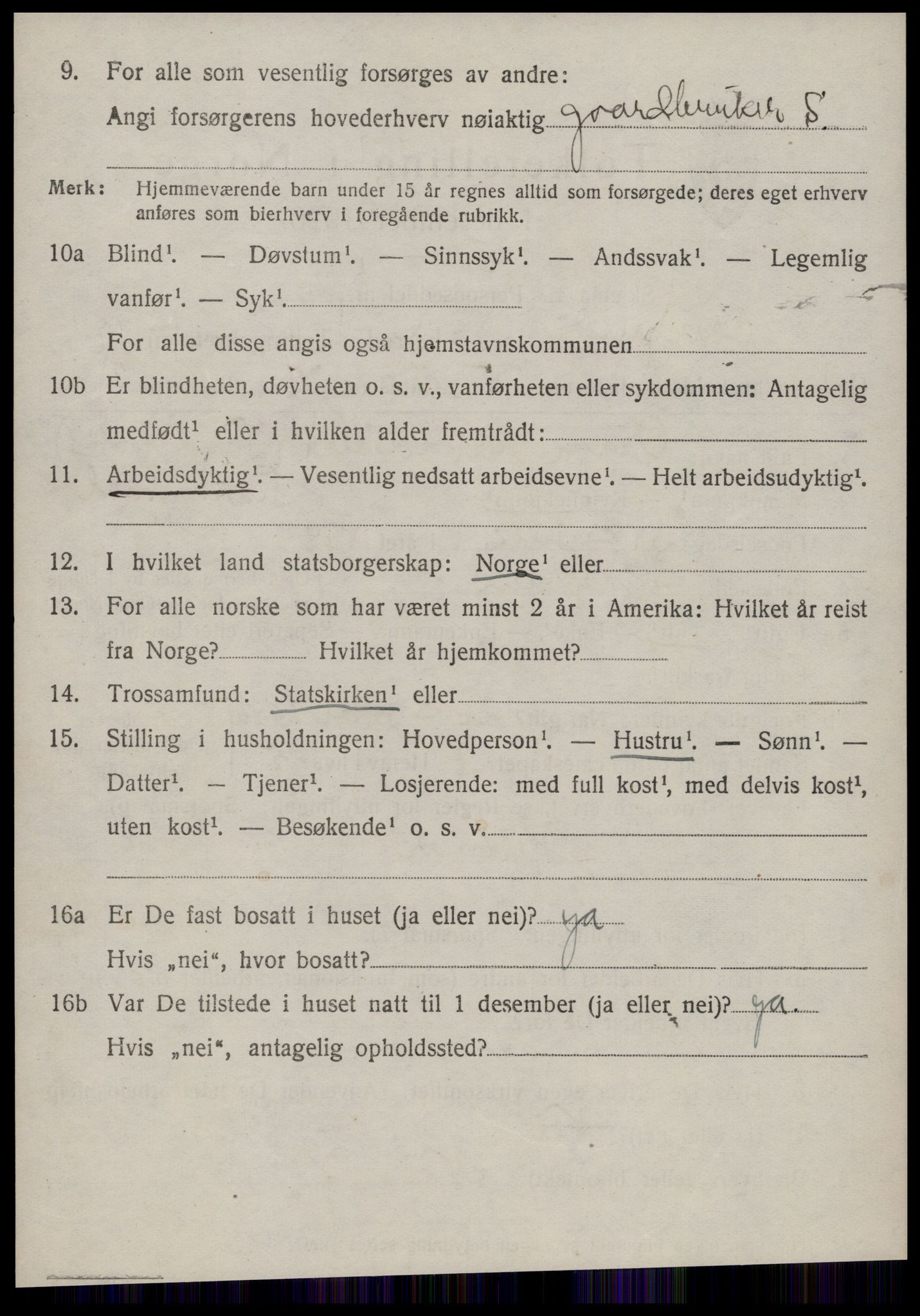 SAT, 1920 census for Borgund, 1920, p. 12907