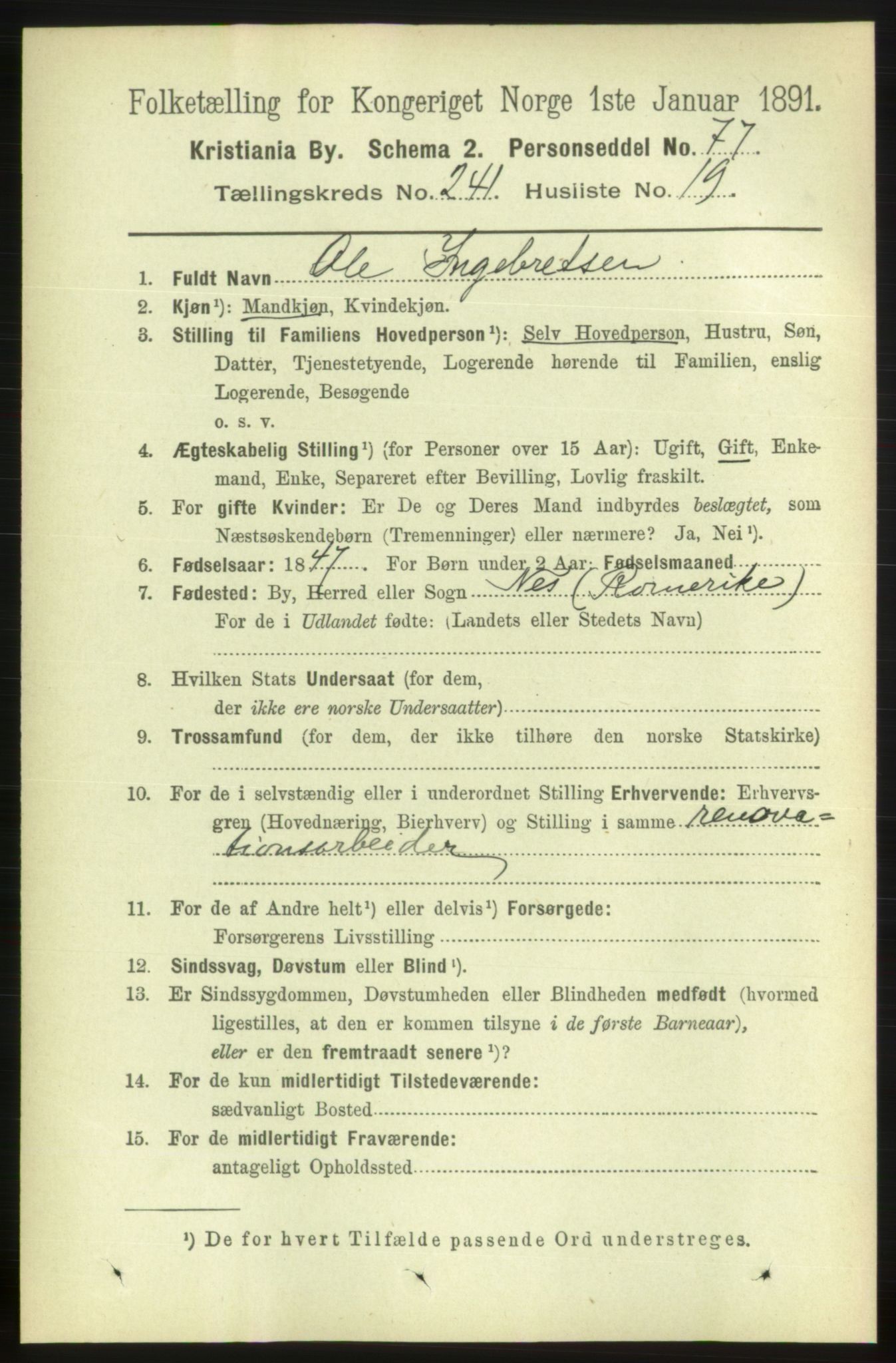 RA, 1891 census for 0301 Kristiania, 1891, p. 146818