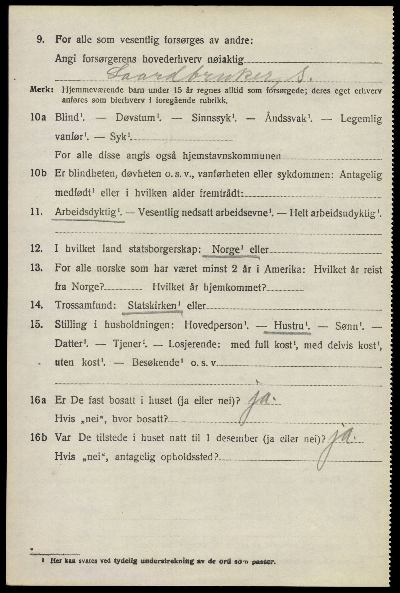 SAO, 1920 census for Enebakk, 1920, p. 1042