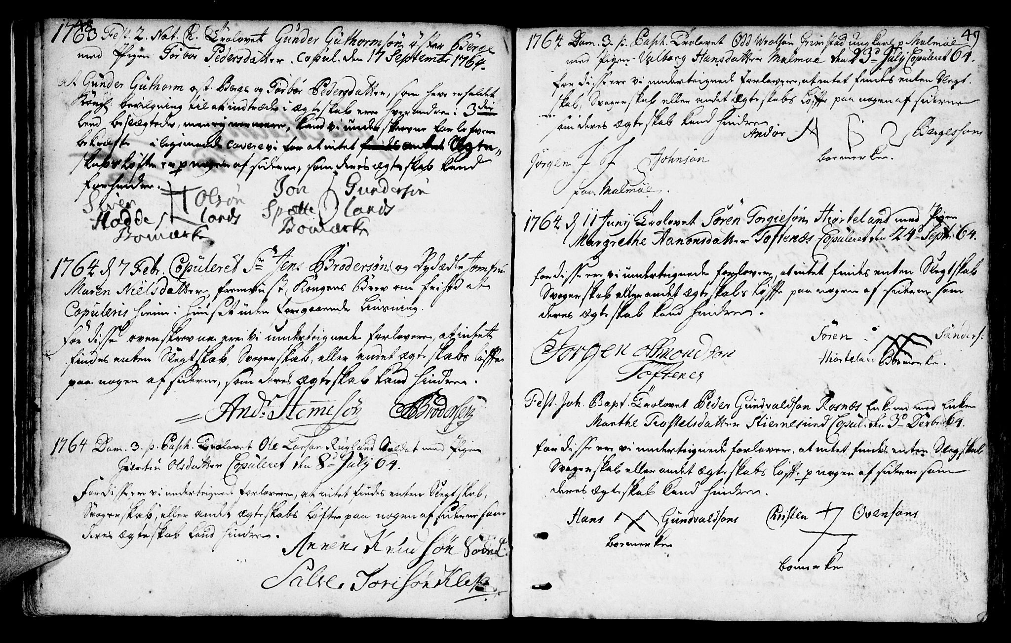 Mandal sokneprestkontor, AV/SAK-1111-0030/F/Fa/Faa/L0006: Parish register (official) no. A 6, 1755-1783, p. 48-49