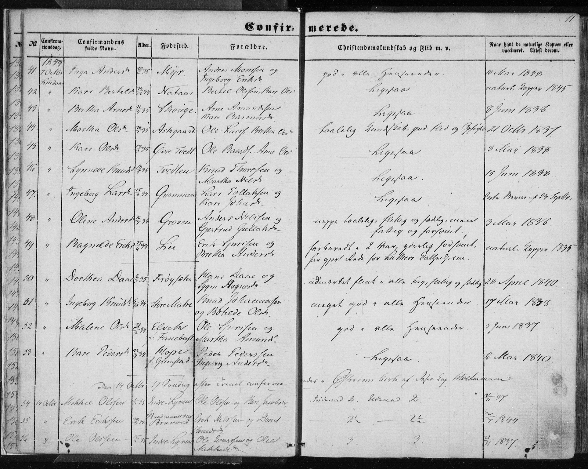 Lindås Sokneprestembete, AV/SAB-A-76701/H/Haa/Haaa/L0013: Parish register (official) no. A 13, 1848-1862, p. 11
