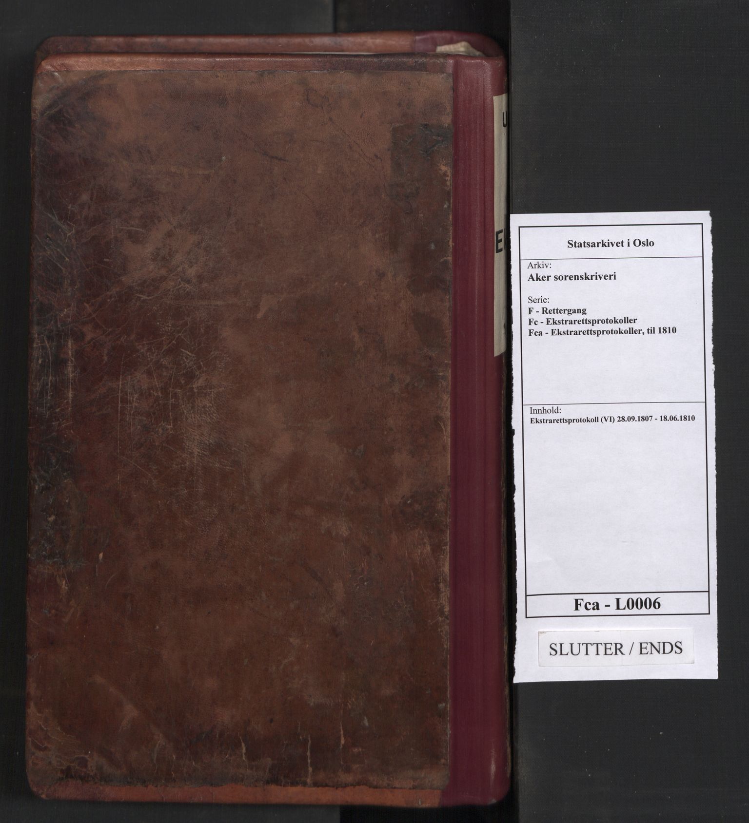 Aker sorenskriveri, AV/SAO-A-10895/F/Fc/Fca/L0006: Ekstrarettsprotokoll (VI), 1807-1810