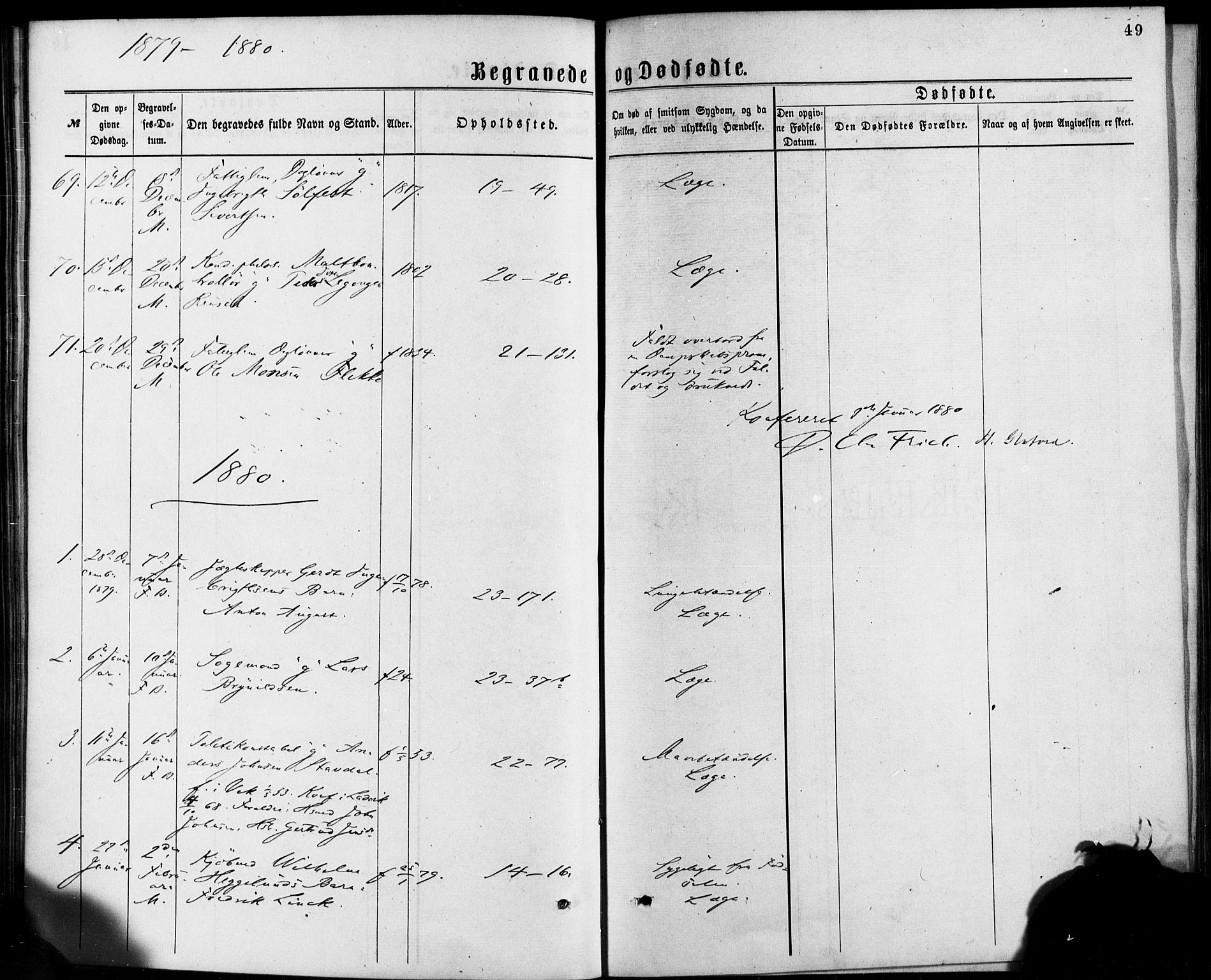 Korskirken sokneprestembete, SAB/A-76101/H/Haa/L0046: Parish register (official) no. E 4, 1875-1883, p. 49