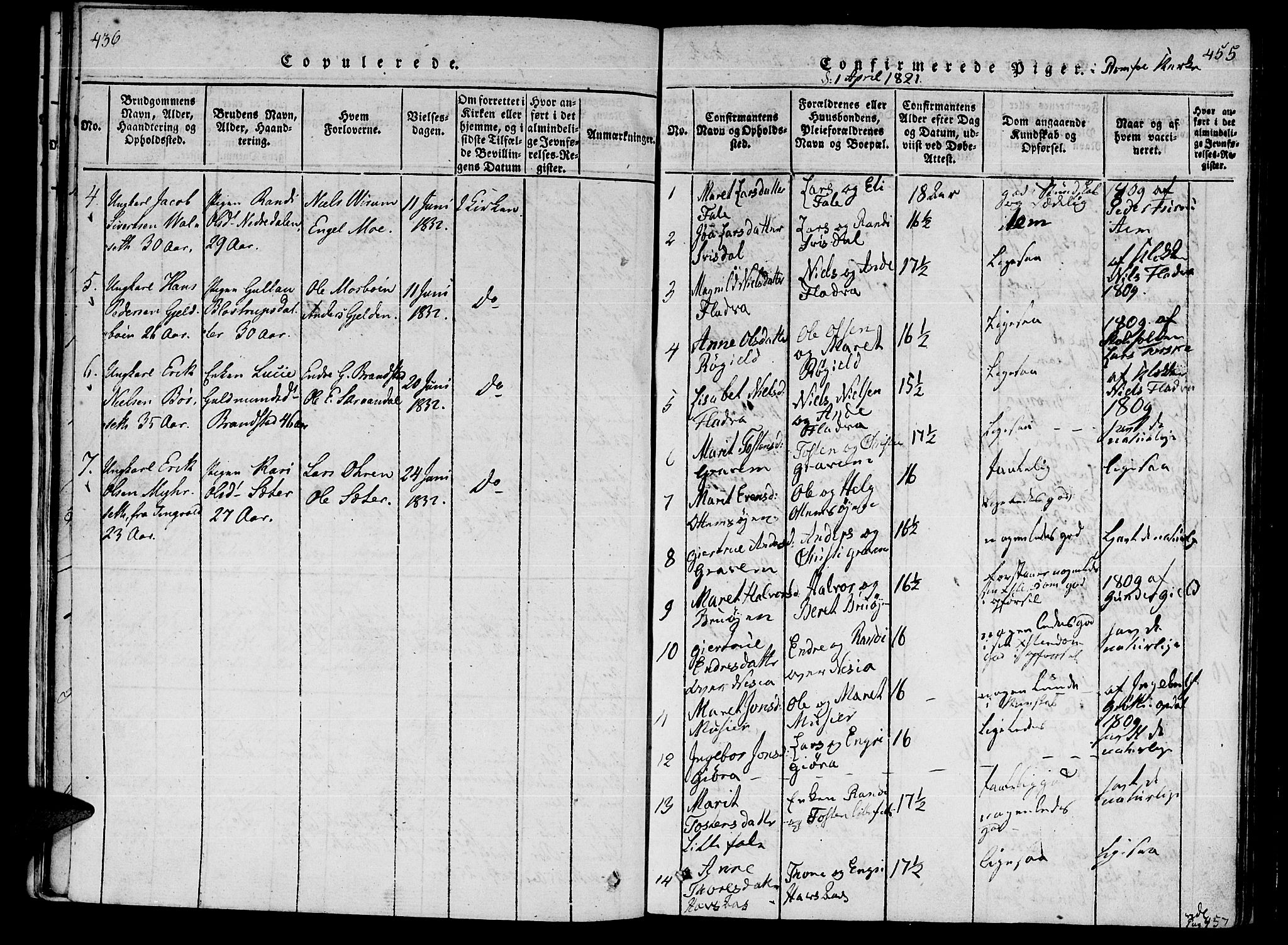 Ministerialprotokoller, klokkerbøker og fødselsregistre - Møre og Romsdal, SAT/A-1454/590/L1009: Parish register (official) no. 590A03 /1, 1819-1832, p. 436-455