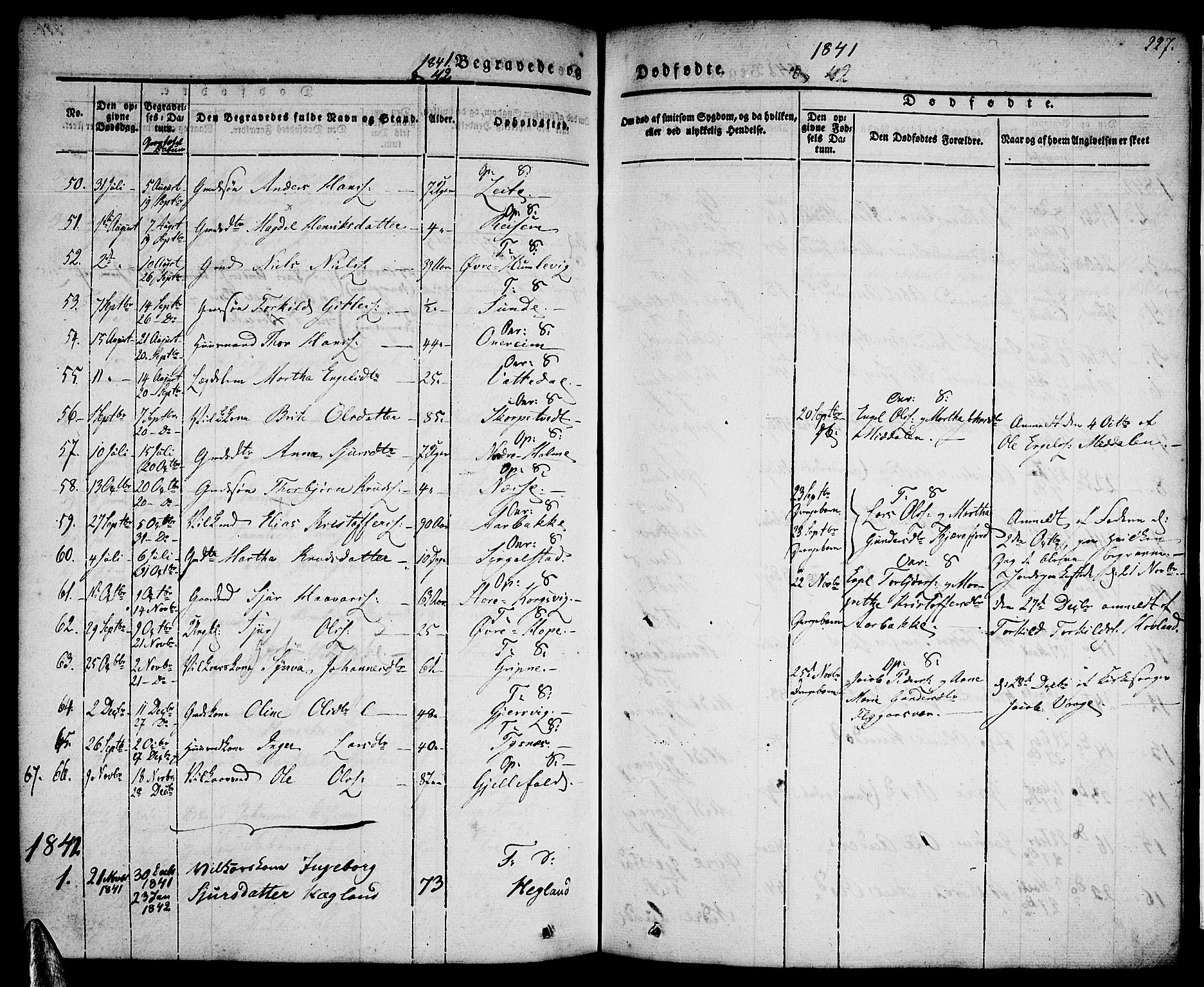 Tysnes sokneprestembete, AV/SAB-A-78601/H/Haa: Parish register (official) no. A 9, 1837-1848, p. 227