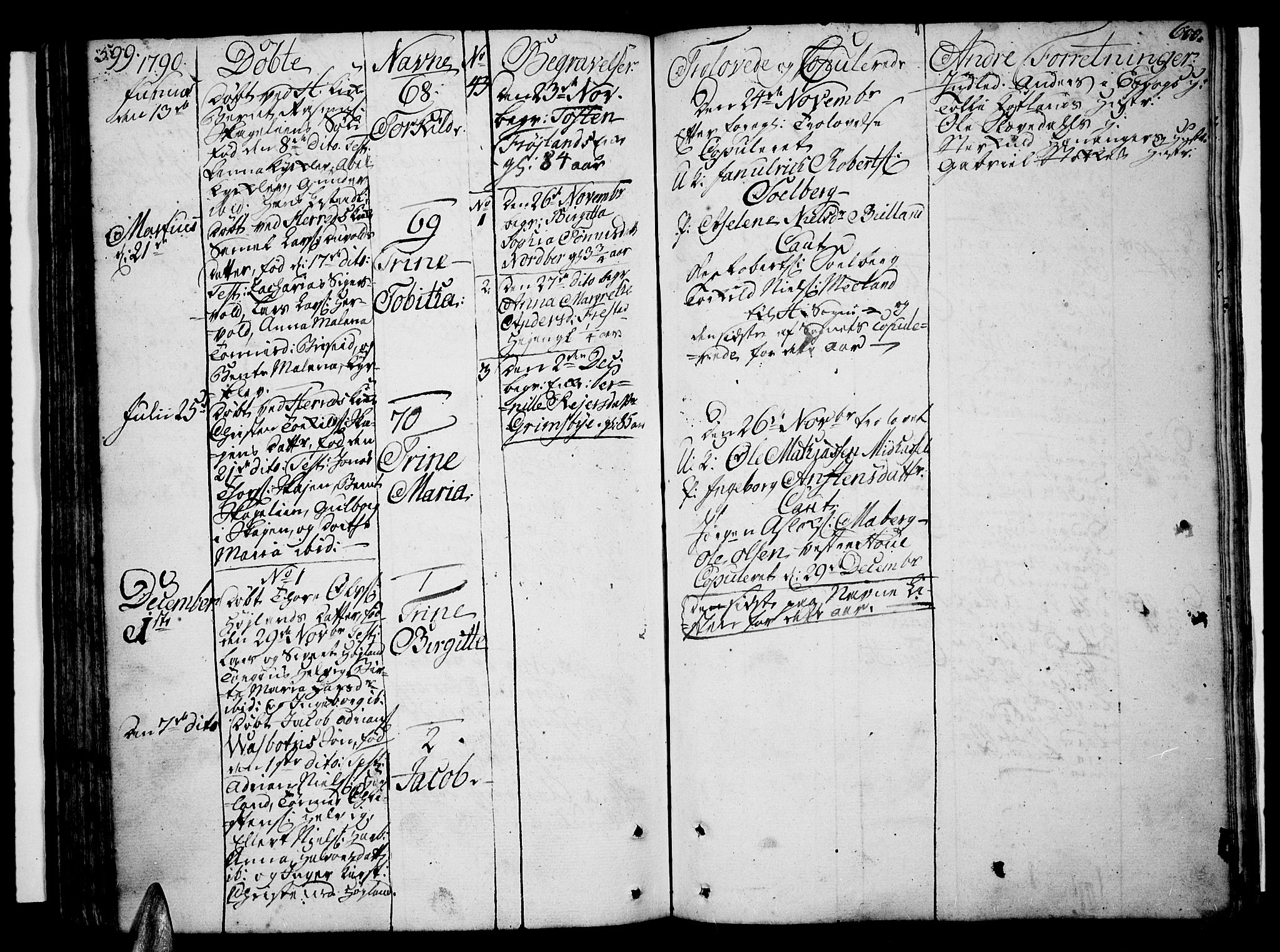 Lista sokneprestkontor, AV/SAK-1111-0027/F/Fa/L0004: Parish register (official) no. A 4, 1768-1794, p. 599-600