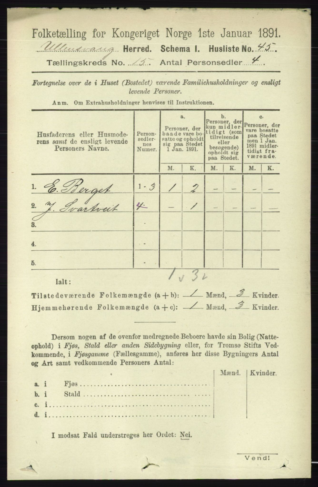 RA, 1891 census for 1230 Ullensvang, 1891, p. 5899