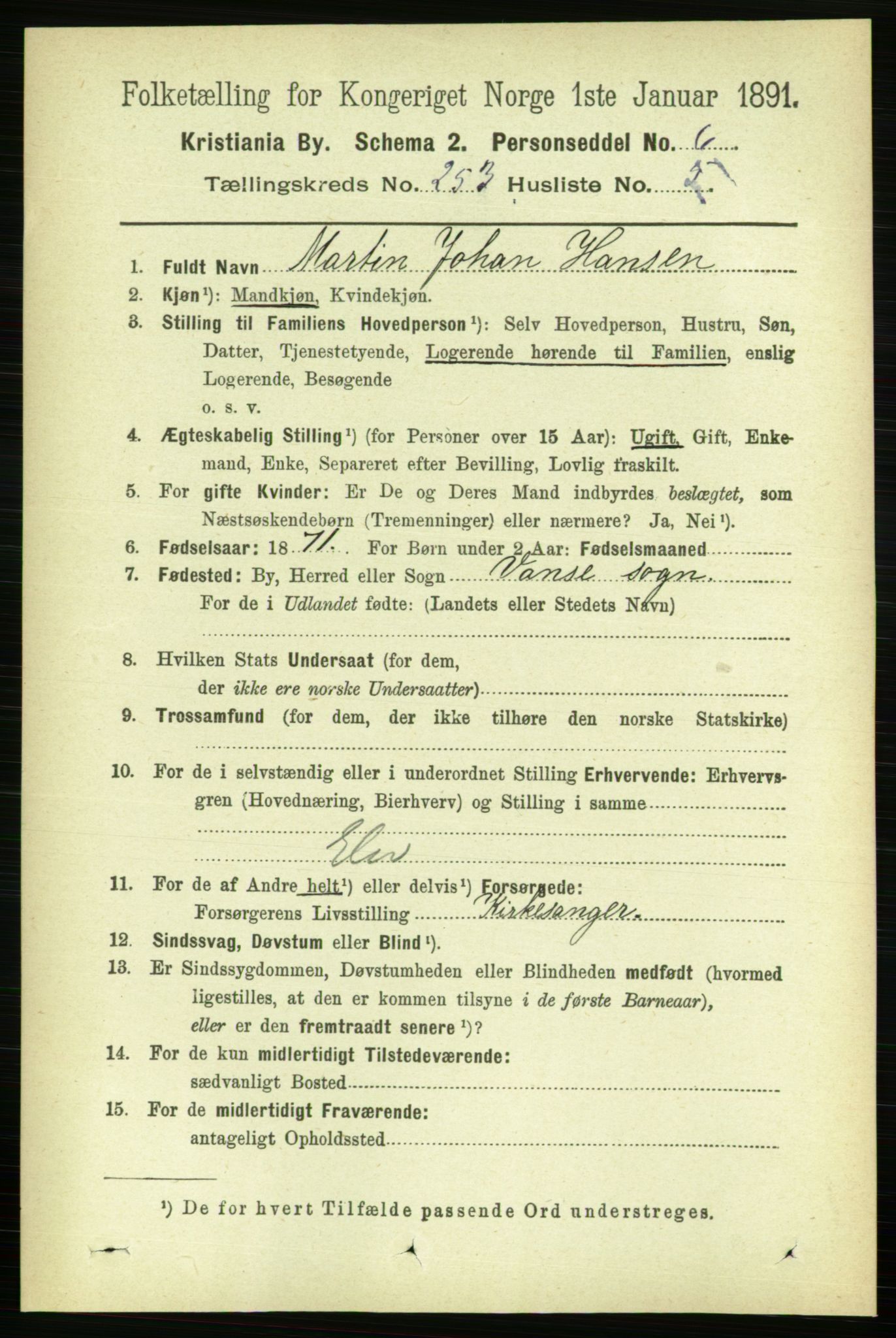 RA, 1891 census for 0301 Kristiania, 1891, p. 153924