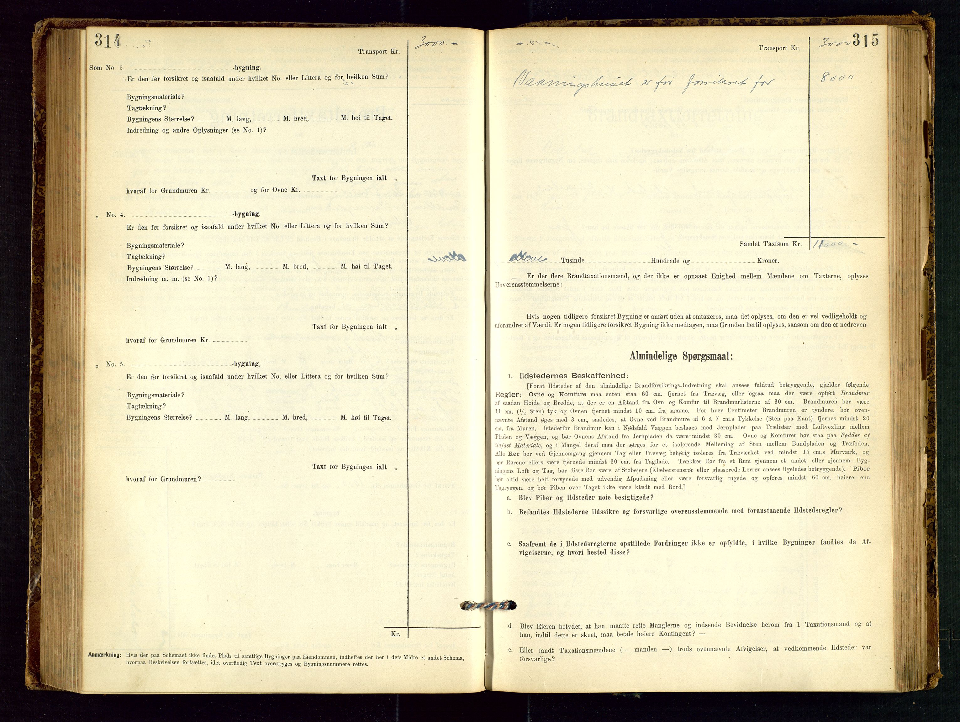 Vikedal lensmannskontor, SAST/A-100179/Gob/L0004: Branntakstprotokoll, 1894-1952, p. 314-315