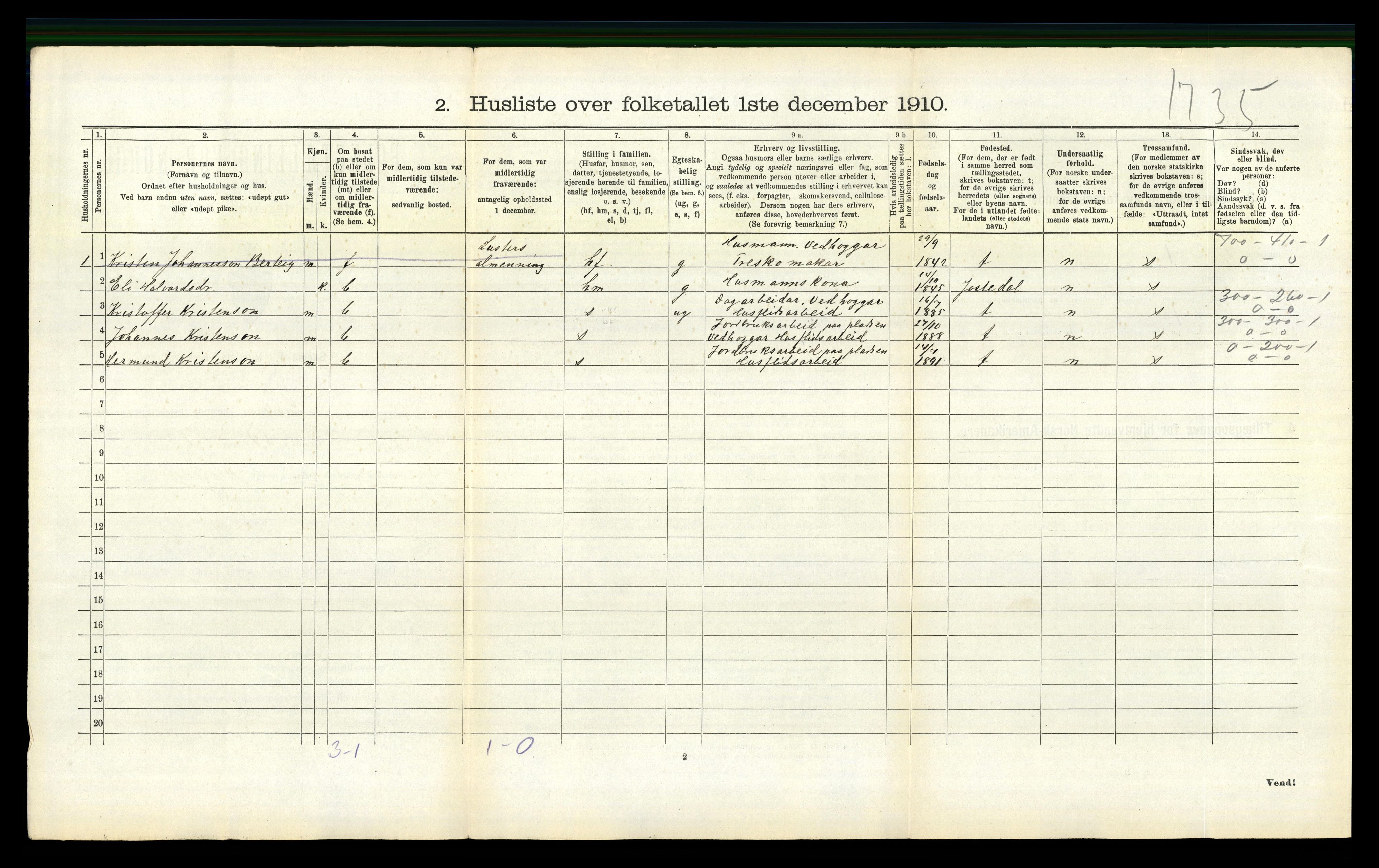 RA, 1910 census for Luster, 1910, p. 180