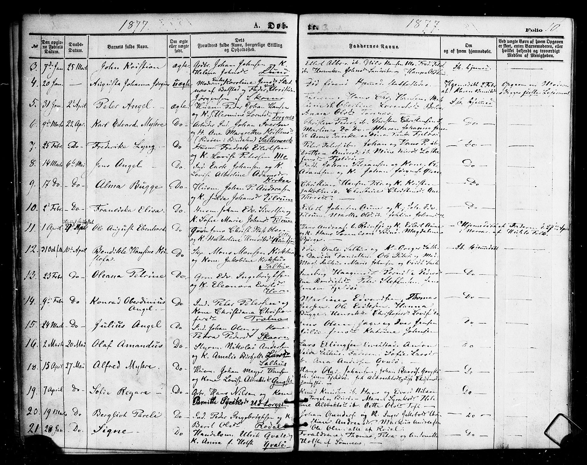 Ministerialprotokoller, klokkerbøker og fødselsregistre - Nordland, SAT/A-1459/813/L0199: Parish register (official) no. 813A09, 1875-1885, p. 10