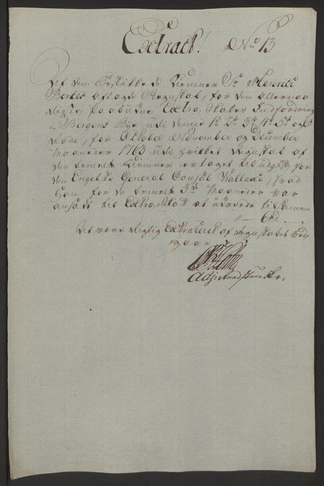 Rentekammeret inntil 1814, Reviderte regnskaper, Byregnskaper, AV/RA-EA-4066/R/Rp/L0366/0001: [P20] Kontribusjonsregnskap / Ekstraskatt, 1763, p. 266