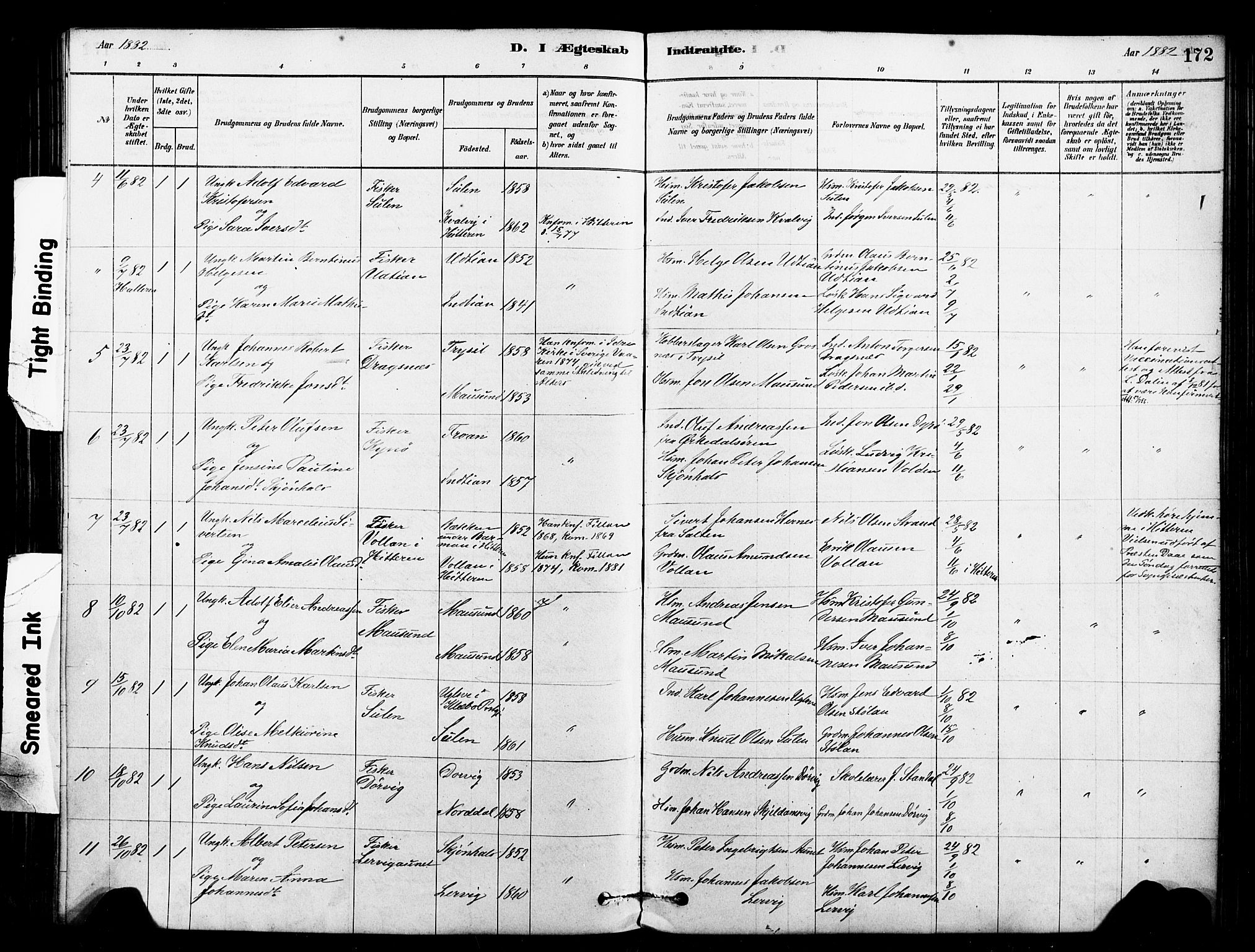 Ministerialprotokoller, klokkerbøker og fødselsregistre - Sør-Trøndelag, SAT/A-1456/640/L0578: Parish register (official) no. 640A03, 1879-1889, p. 172