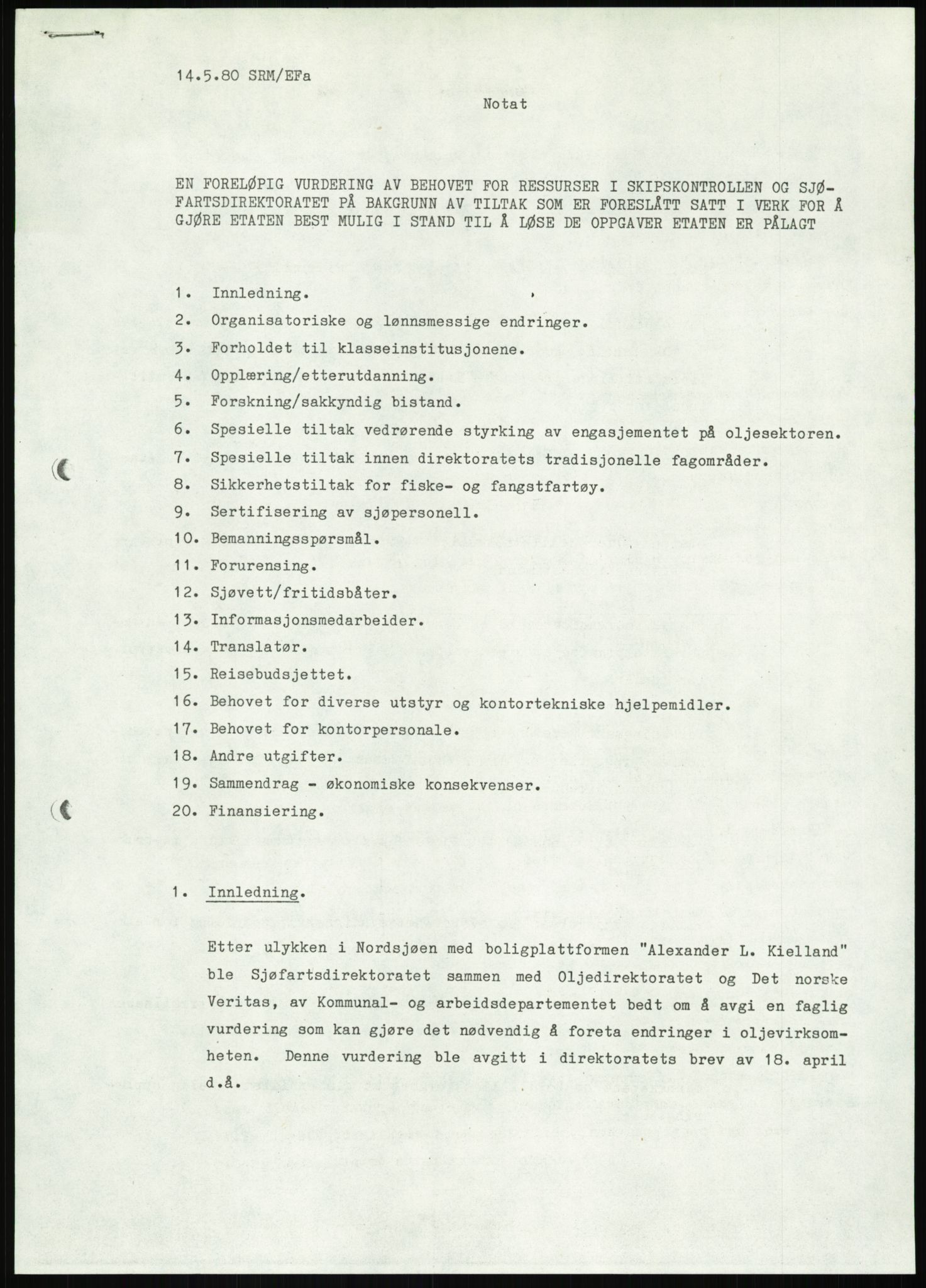 Justisdepartementet, Granskningskommisjonen ved Alexander Kielland-ulykken 27.3.1980, AV/RA-S-1165/D/L0013: H Sjøfartsdirektoratet og Skipskontrollen (H25-H43, H45, H47-H48, H50, H52)/I Det norske Veritas (I34, I41, I47), 1980-1981, p. 128