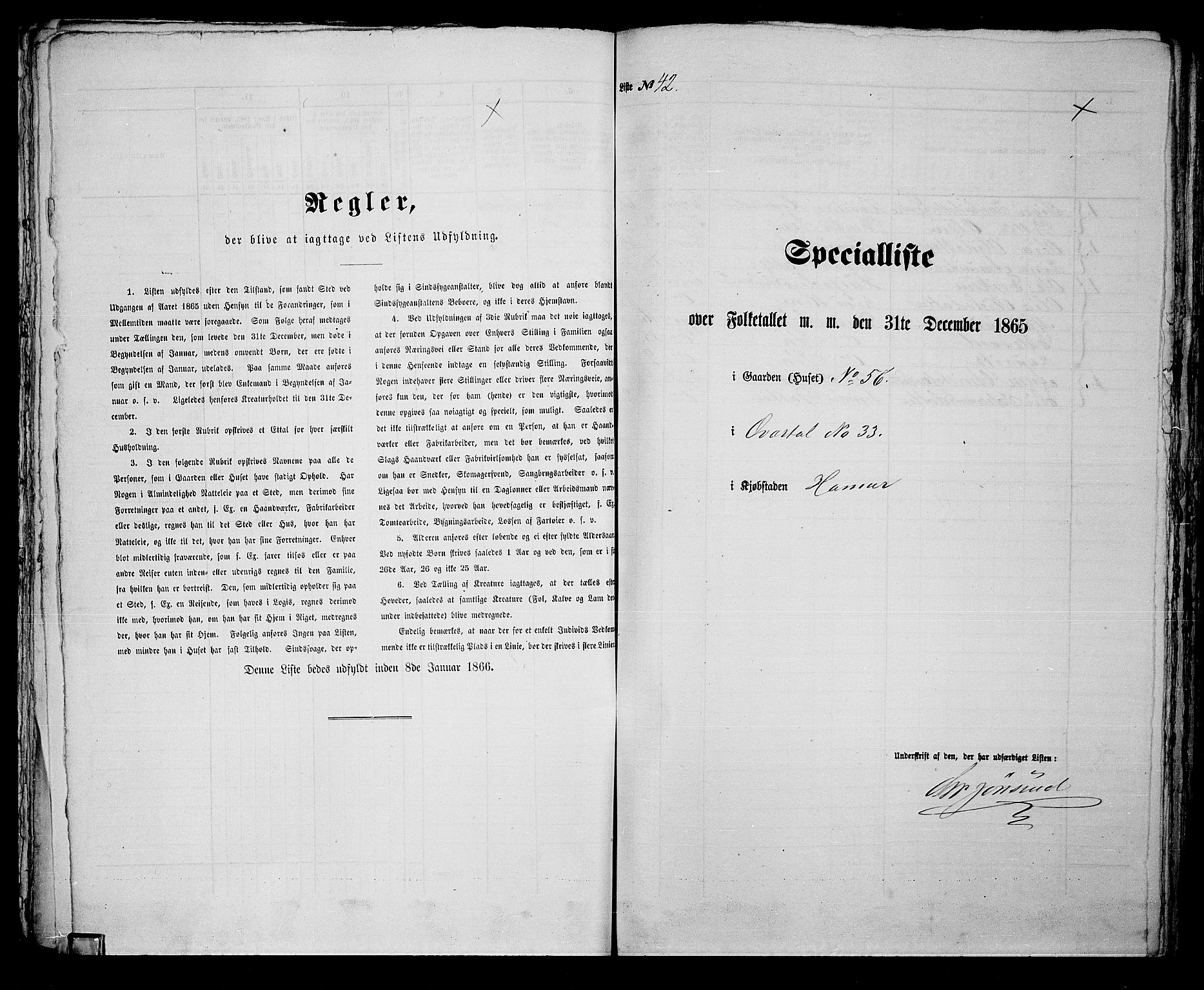 RA, 1865 census for Vang/Hamar, 1865, p. 92