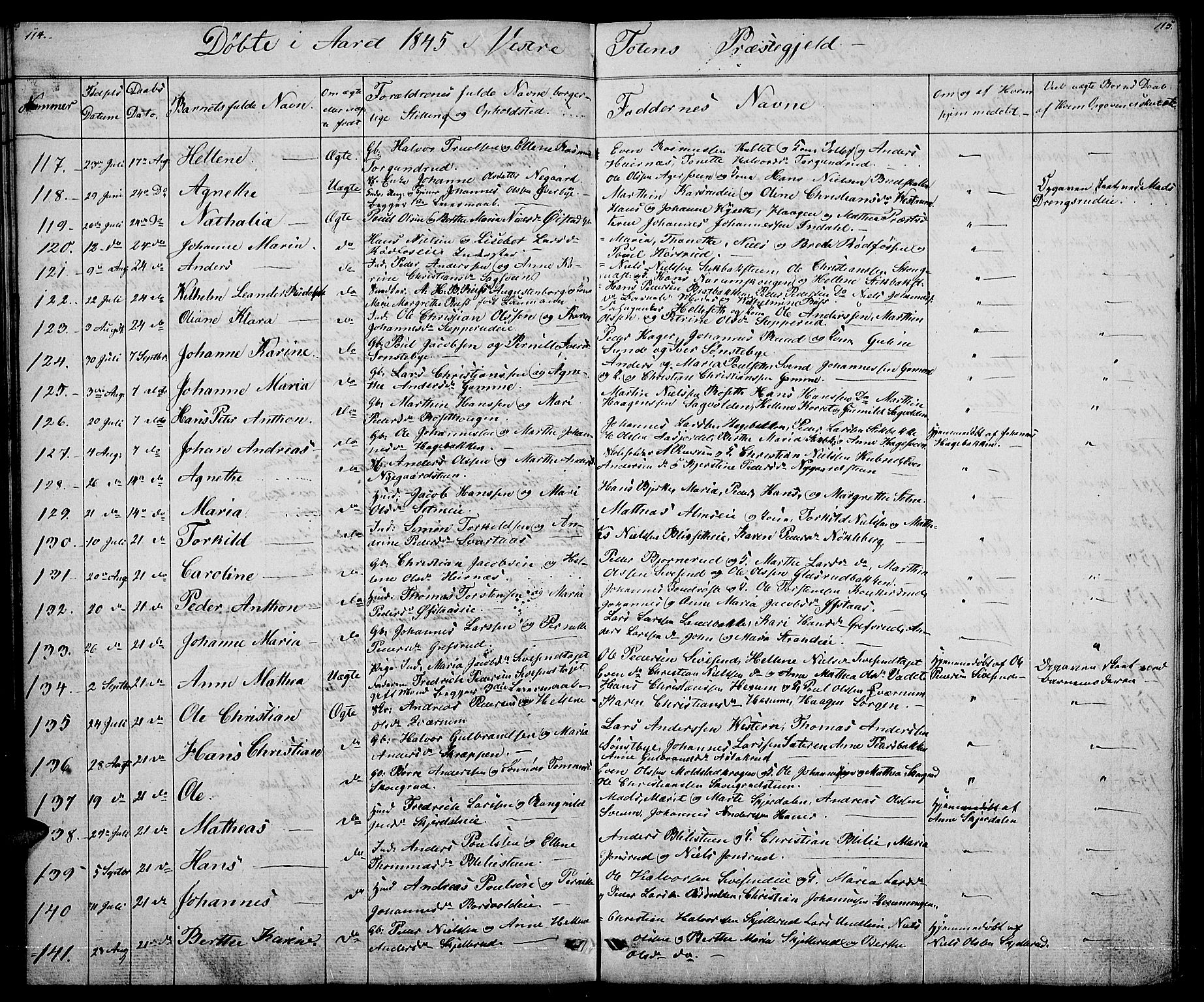 Vestre Toten prestekontor, AV/SAH-PREST-108/H/Ha/Hab/L0002: Parish register (copy) no. 2, 1836-1848, p. 114-115