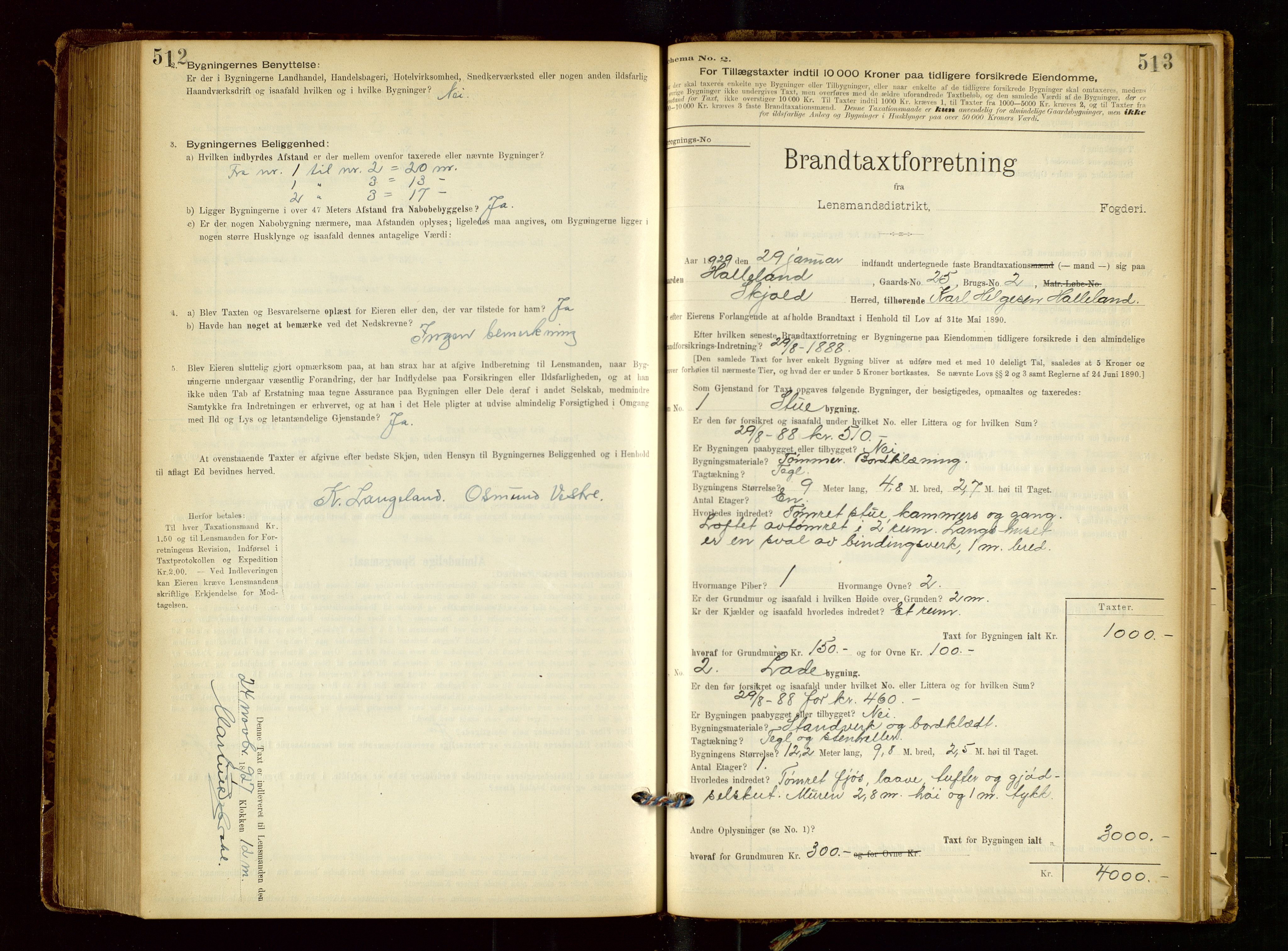 Skjold lensmannskontor, AV/SAST-A-100182/Gob/L0001: "Brandtaxationsprotokol for Skjold Lensmandsdistrikt Ryfylke Fogderi", 1894-1939, p. 512-513