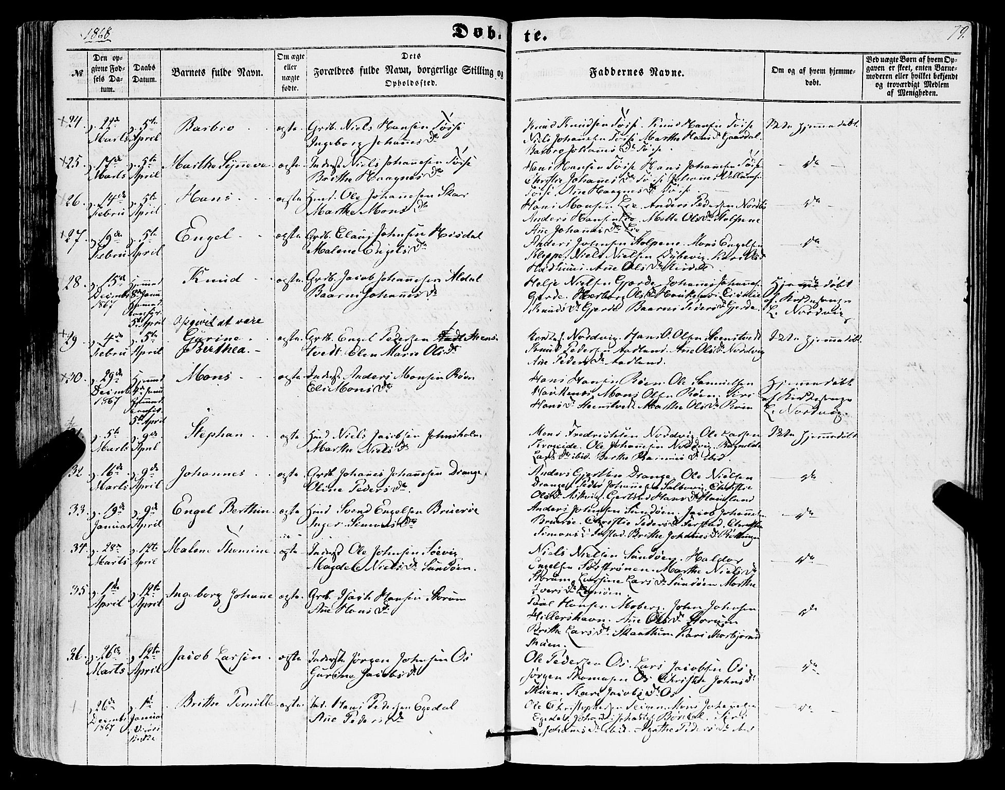 Os sokneprestembete, AV/SAB-A-99929: Parish register (official) no. A 17, 1860-1873, p. 79