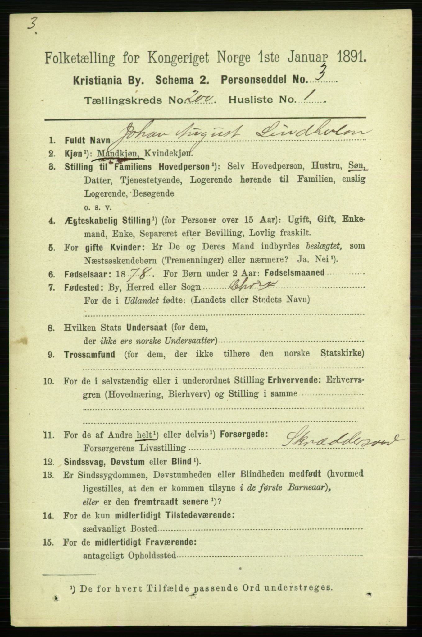 RA, 1891 census for 0301 Kristiania, 1891, p. 120328